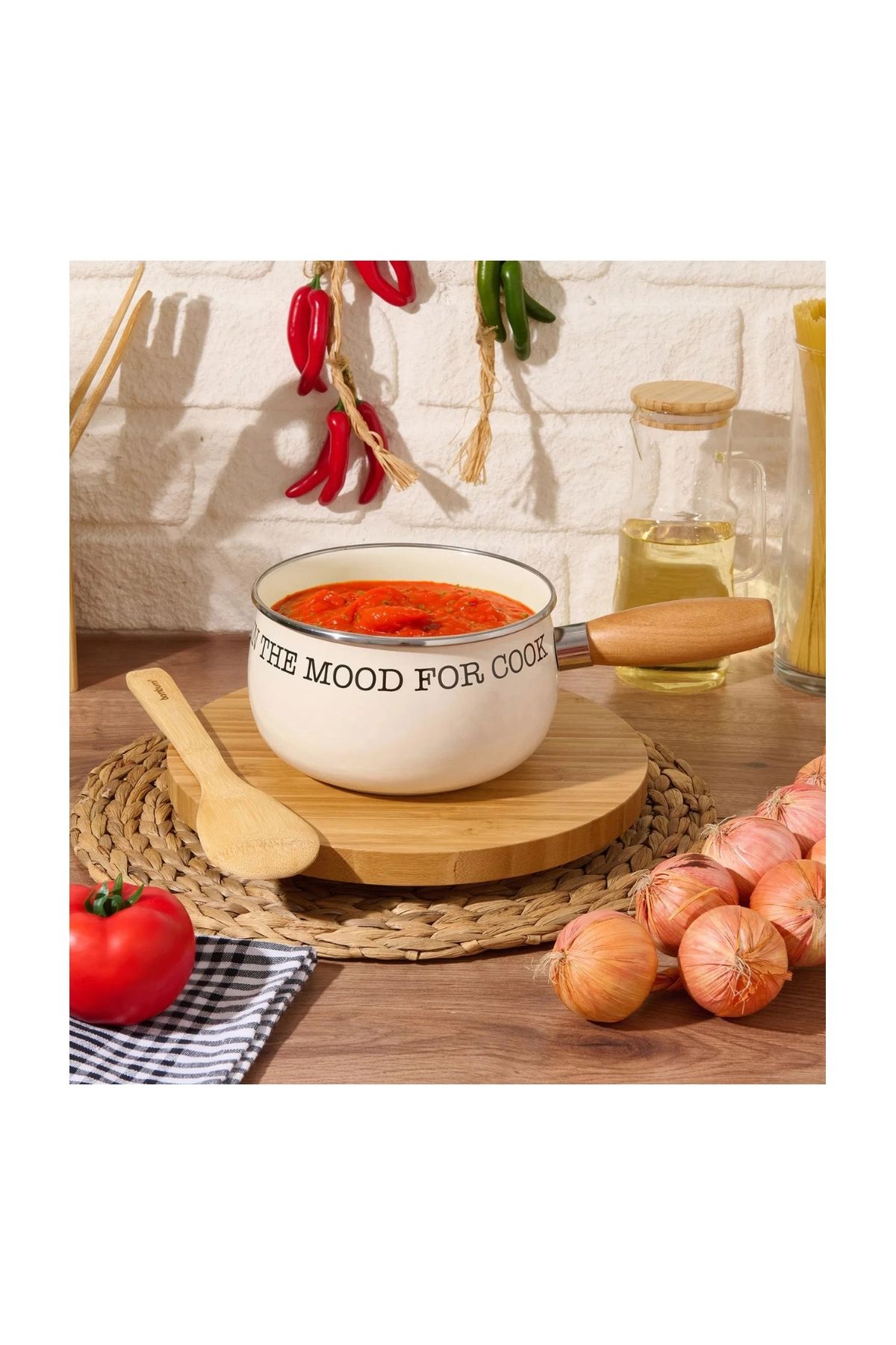 KOLETİC STORE BAMBU SAPLI EMEYA SOSLUK TENCERE 14 CM
