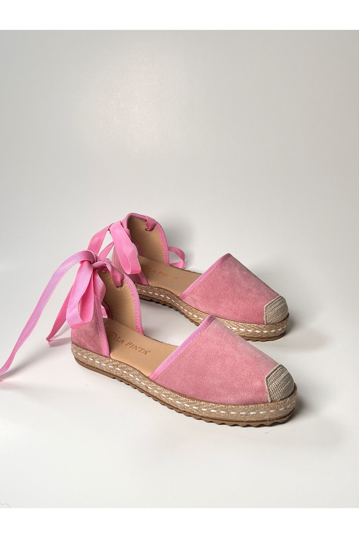 futsi shoes Pembe Bilekten Bağlamalı Kadın Espadril Ayakkabı