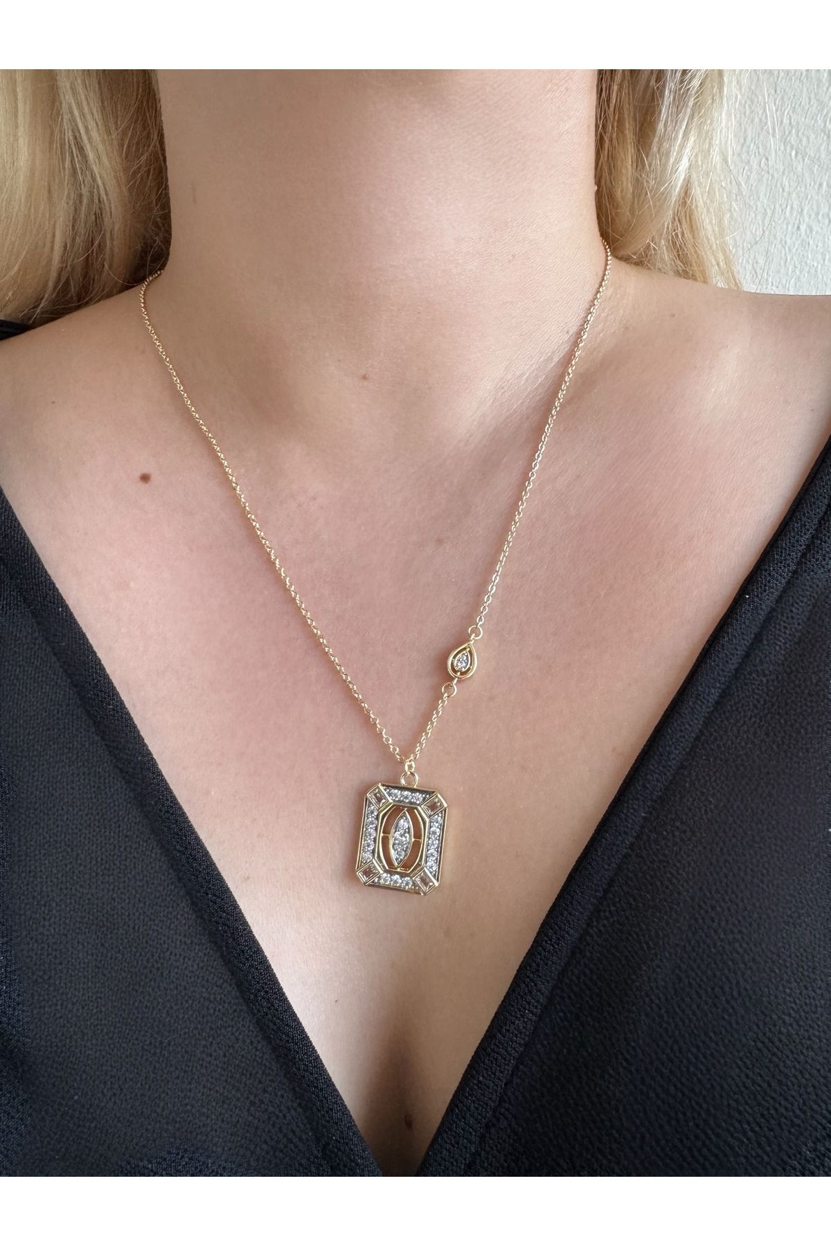 Gilia Jewelry Çelik Tasarım Kolye Kolye Altın