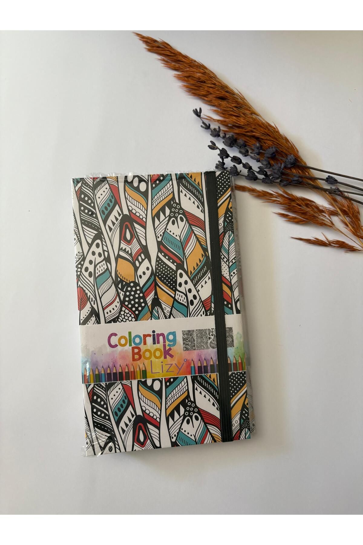 Adalinhome Atakids Lizy Kuru Boyalı Mandala Boyama Defteri | 19 x 11 cm | 40 Yaprak | 12 Renk Kuru Boya