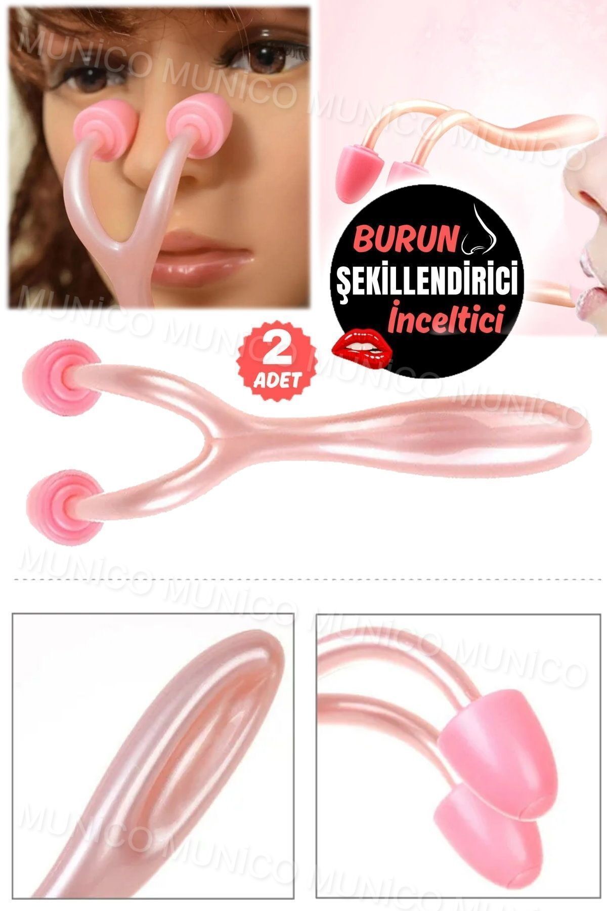 Elioure CN 2 Adet Munico Ameliyatsız Burun Şekillendirici Masaj Aleti: Burun Kemik Yapısını Düzeltme ve Bur