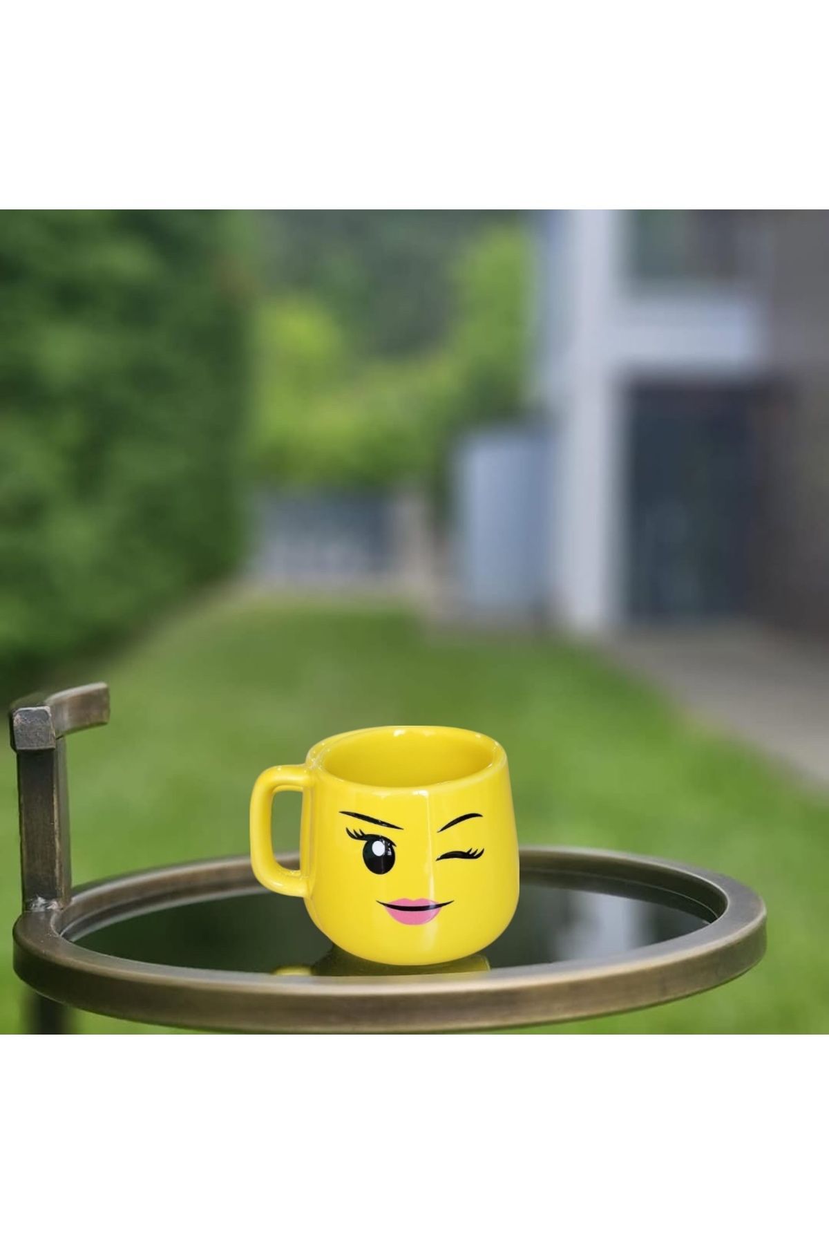 MeGgDecor Emoji Yüzlü 240ml Tombul Seramik Kupa