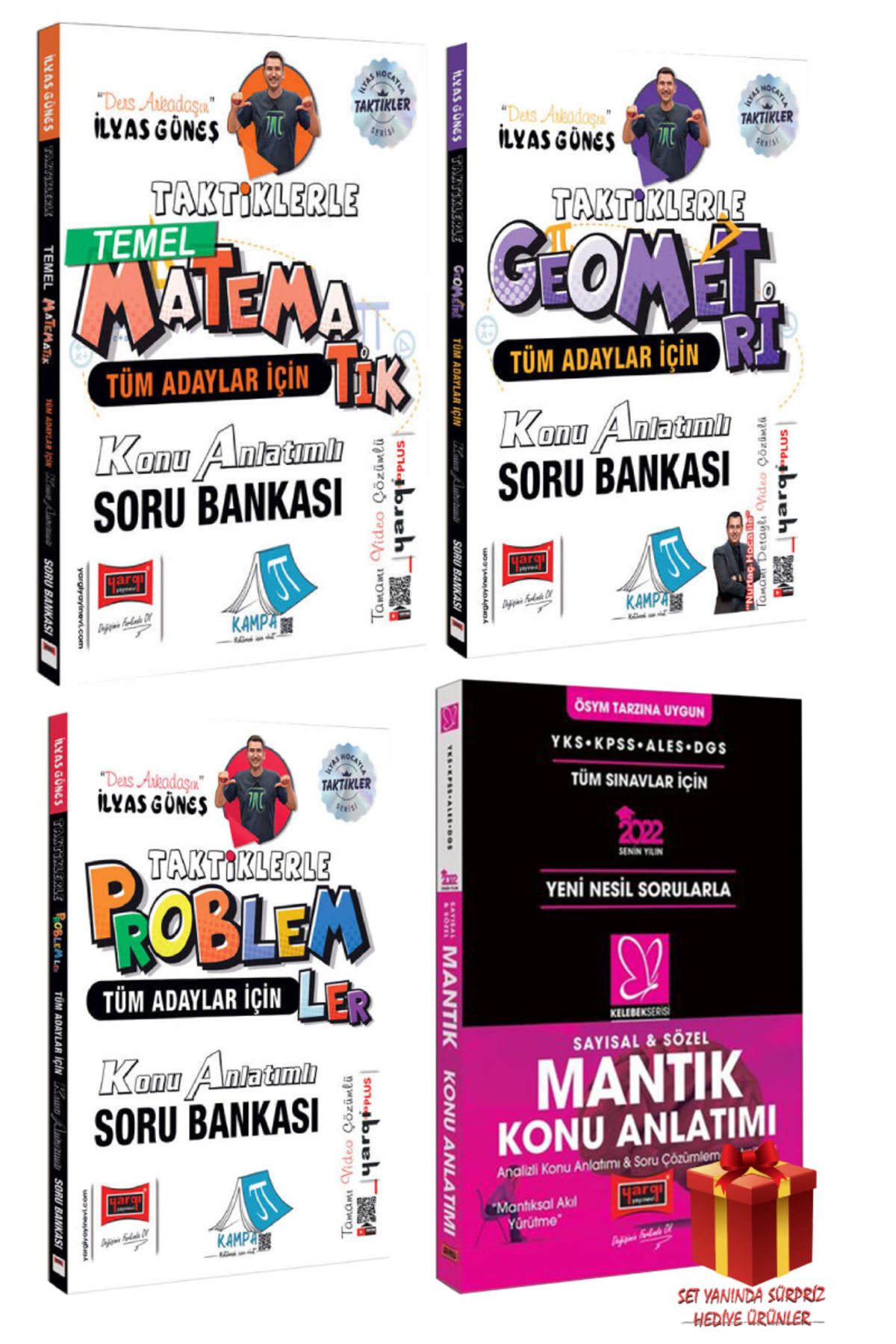 Yargı Yayınları 2025 Yargı İlyas Güneş Taktiklerle Matematik Soru Bankası+Geometri SB+Problemler SB+Mantık Konu