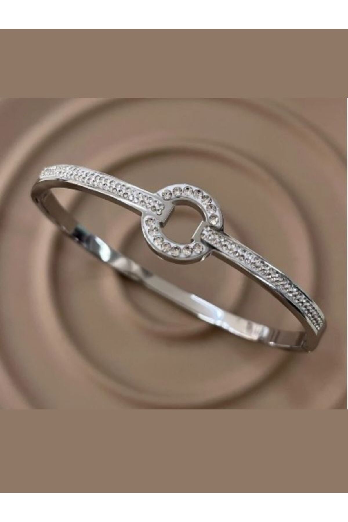 Eyelashes Silver Zirkon Taşlarla Süslü Çelik Bileklik