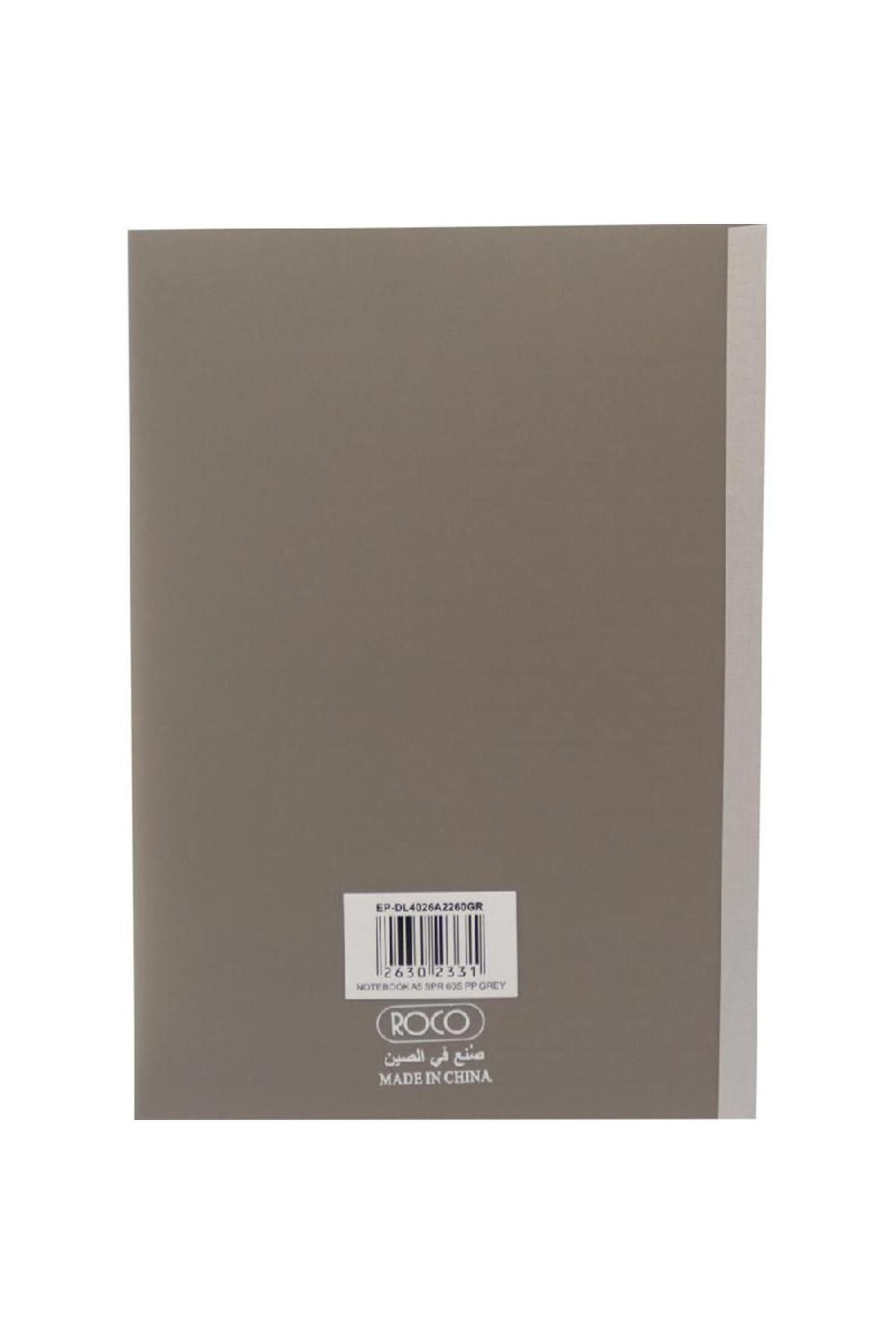 Roco-Plain Lined Notebook A5 - 60 Sheets (120 Pages) Grey 2