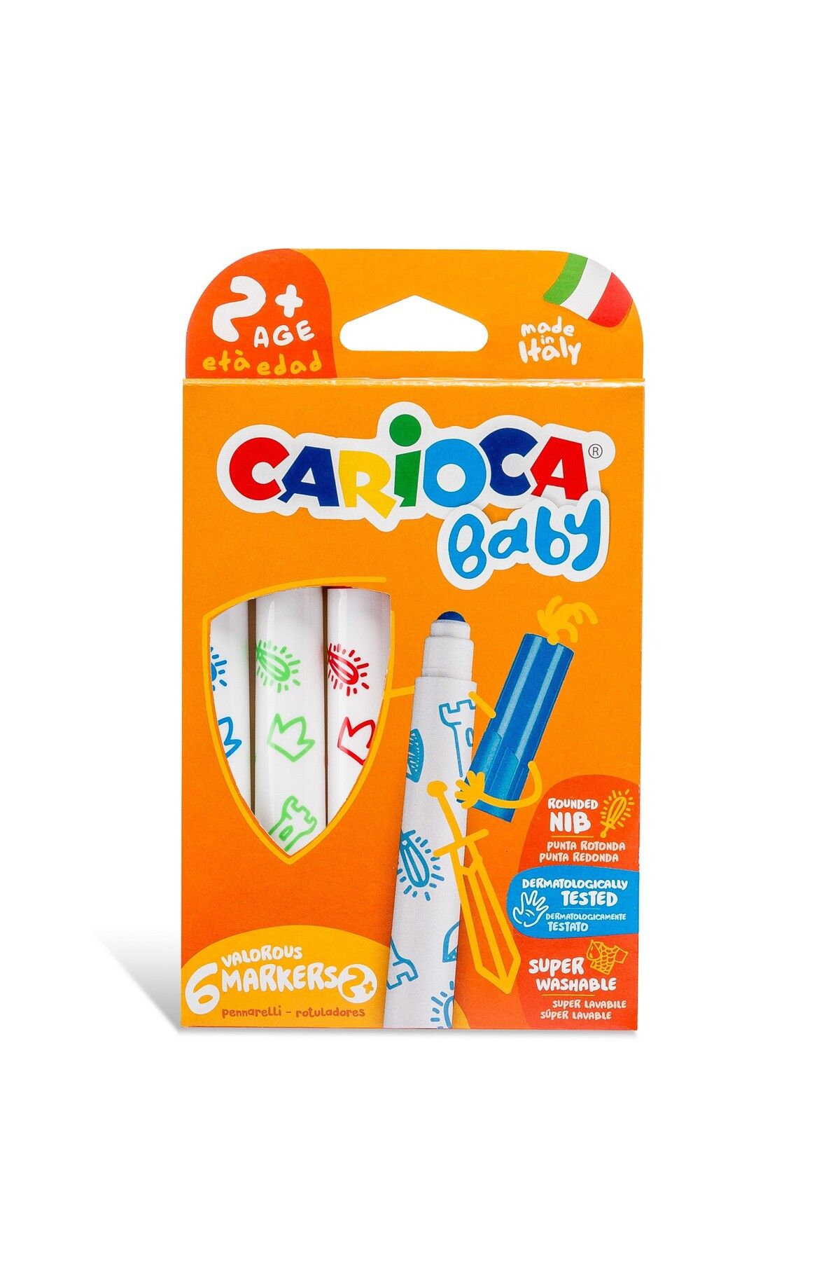 CARIOCA Jumbo Baby Süper Yıkanabilir Keçeli Boya Kalemi 6'lı 2 Yaş+