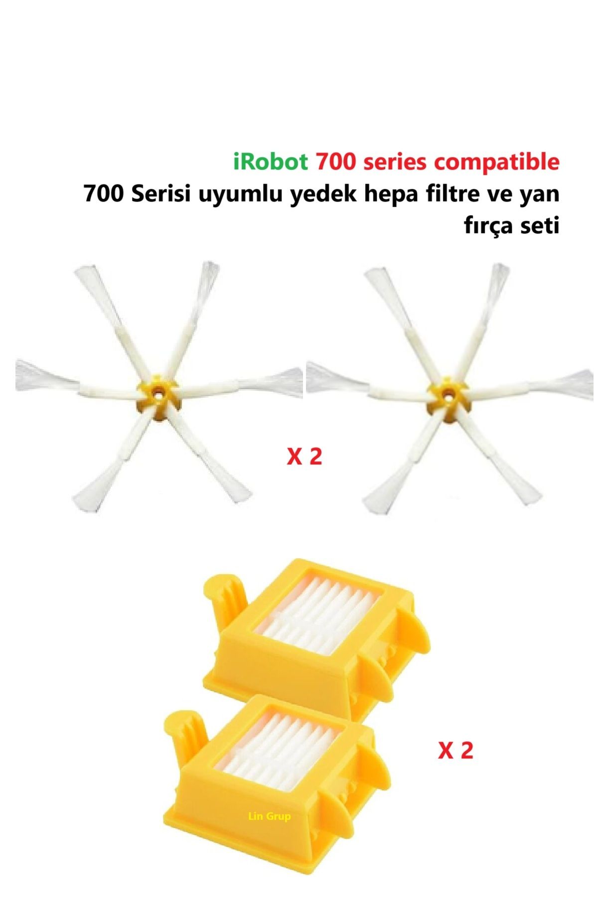 LİN GRUP iRobot Vacuum robot süpürge 700 760 770 772 7076 780 782 790 uyumlu yedek parça seti