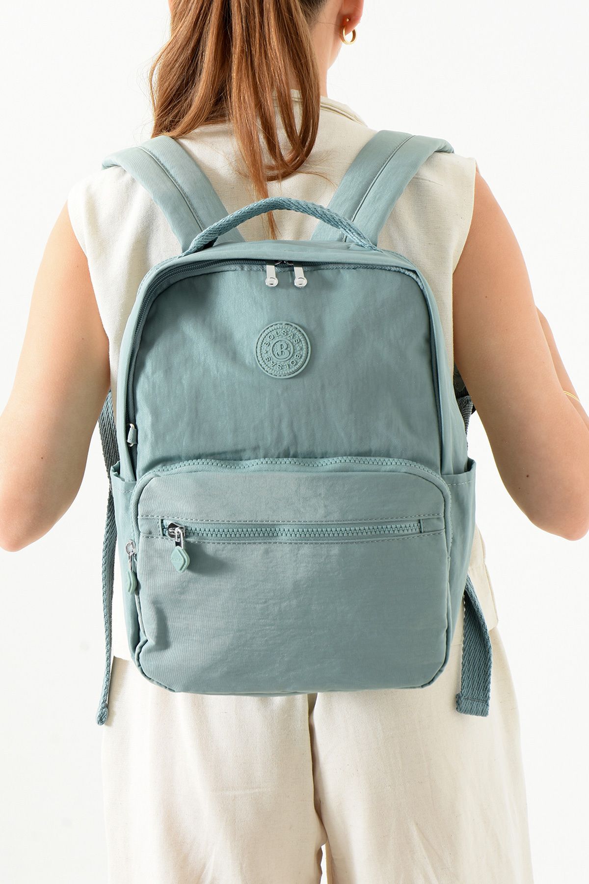 Just Polo Unisex Su geçirmez ithal krinkıl Kumaş Tablet Bölmeli Okul İş ve Seyahat Sırt Çantası KÖRÜKLÜ