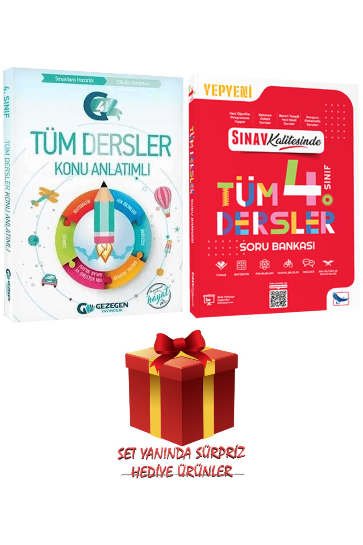 Gezegen Yayıncılık 4. Sınıf Tüm Dersler Konu Anlatımlı+Sınav Yayınları Soru Bankası+Hediye