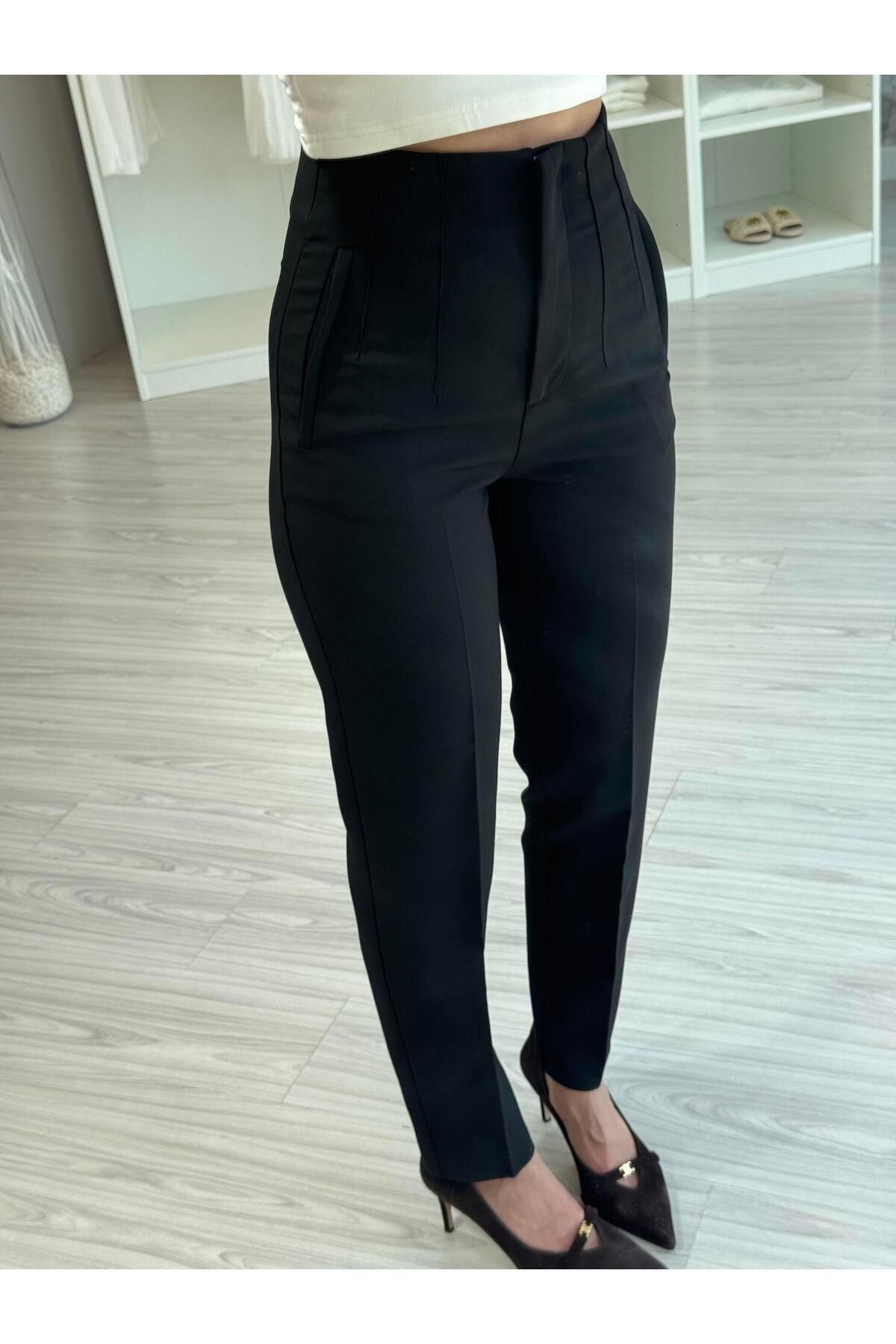 LUUNA STORE PENSLİ PANTOLON - SİYAH