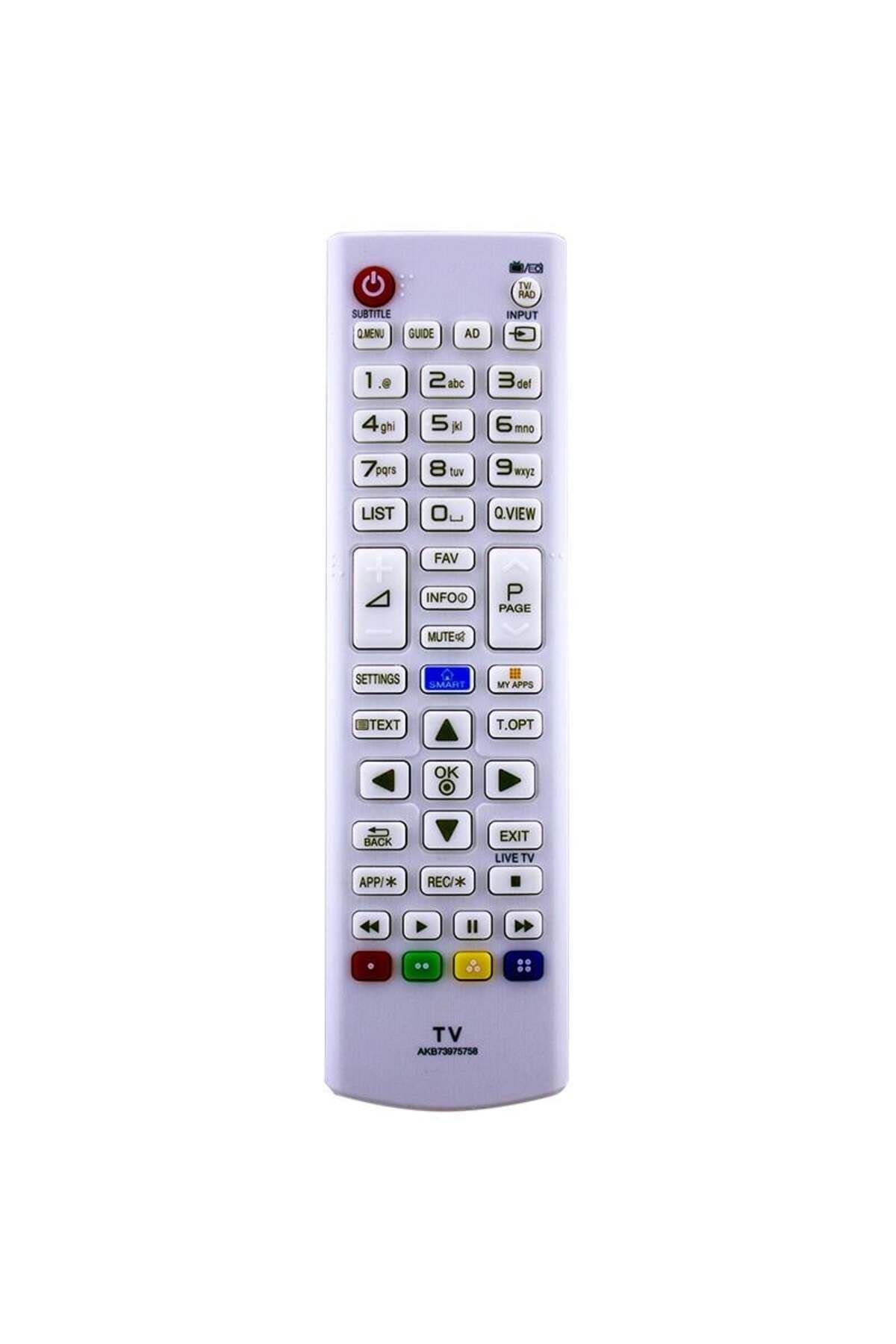 Turn LG Led Tv Kumandası -Setting / Smart Key Tuşlu Beyaz Renk- AKB73975758