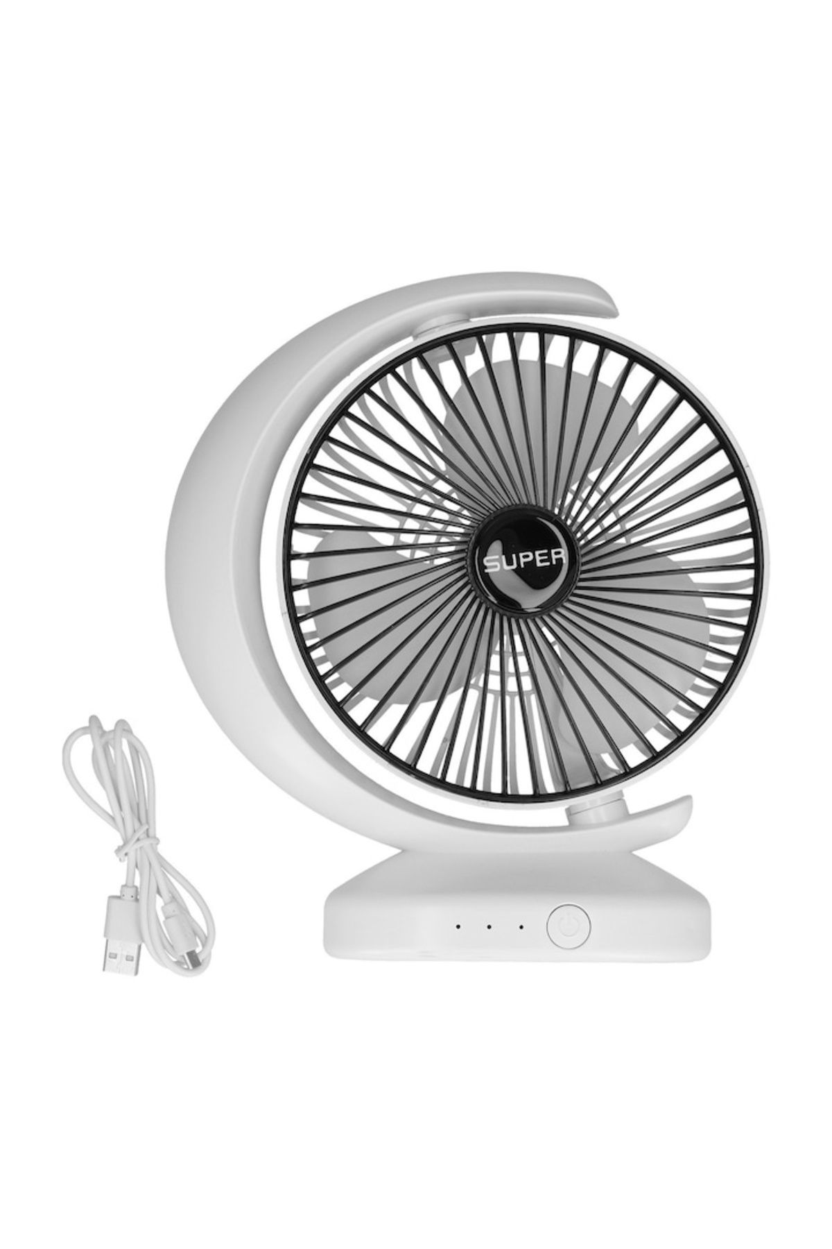 FOXMAG24-Ventilator de birou, portabil, alimentat prin USB, silențios, 3 viteze, reglare flexibilă, material ABS, alb 4