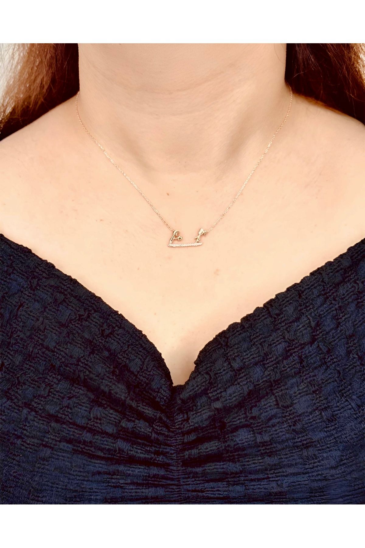 Azra Silver&Aksesuar 925 Ayar Zirkon Taşlı kalpli Aşk Model Zincirli Gümüş Kolye