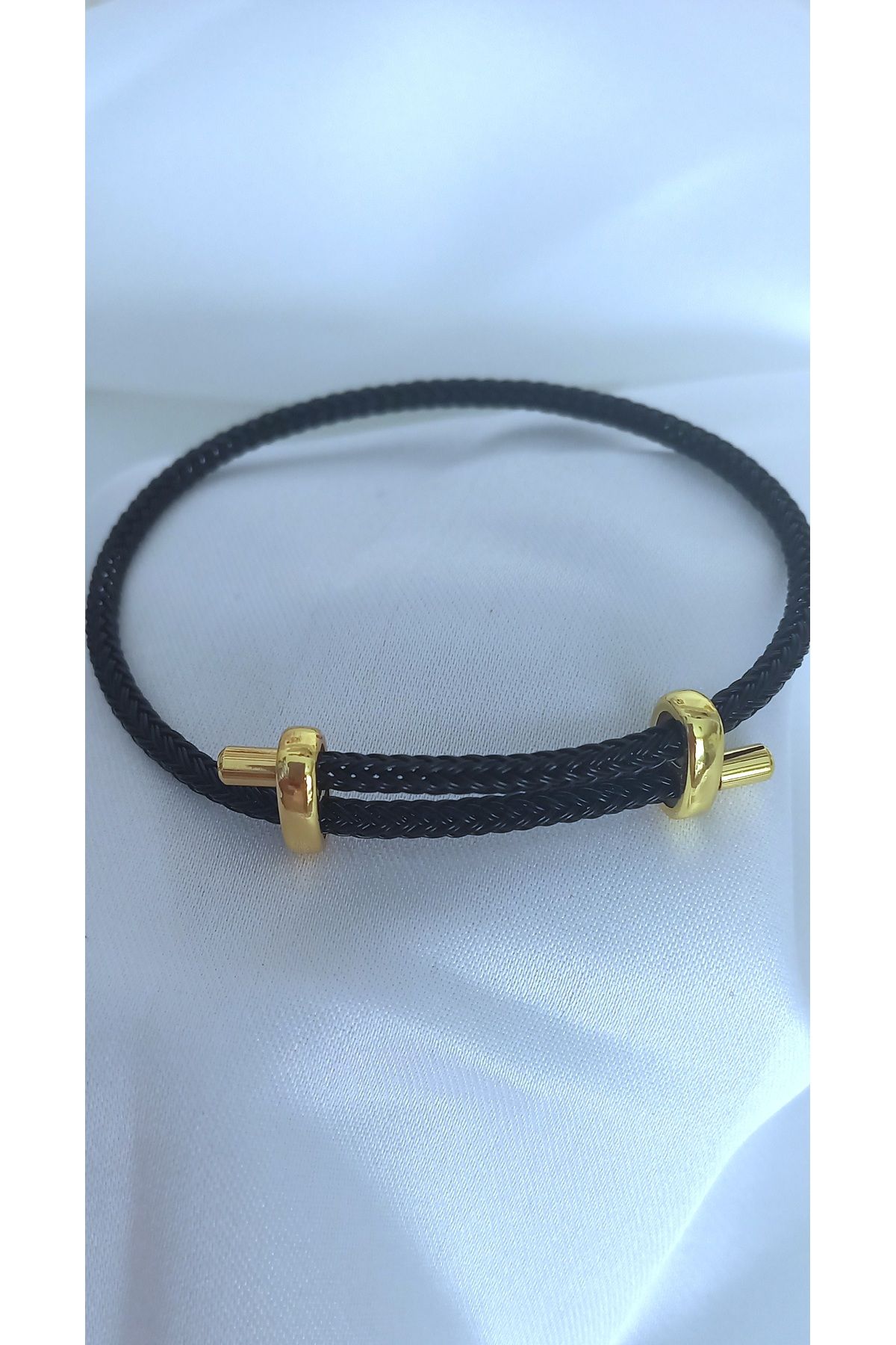 JEWELRY Siyah Asansörlü İp Bileklik