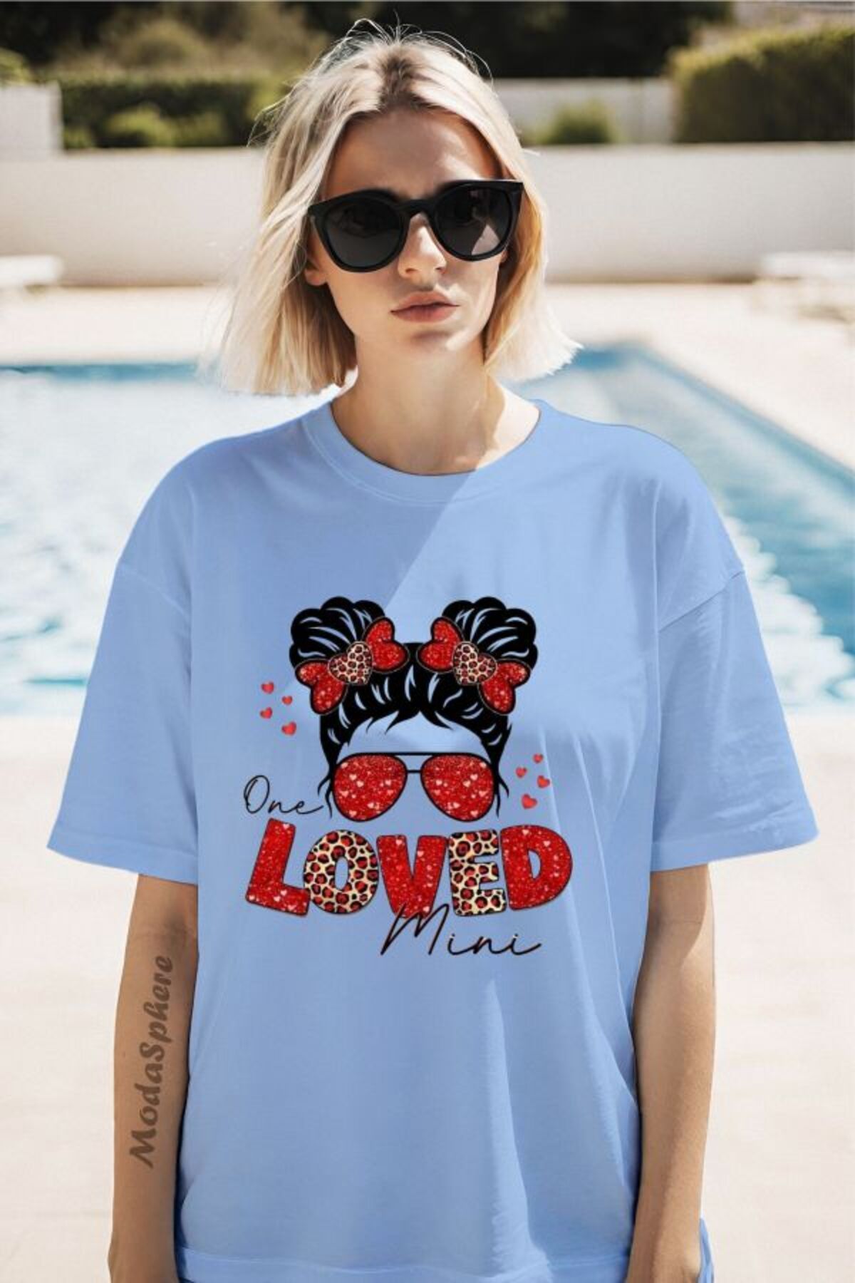 ModaSphere LOVED Baskılı Unisex Oversize Tişört
