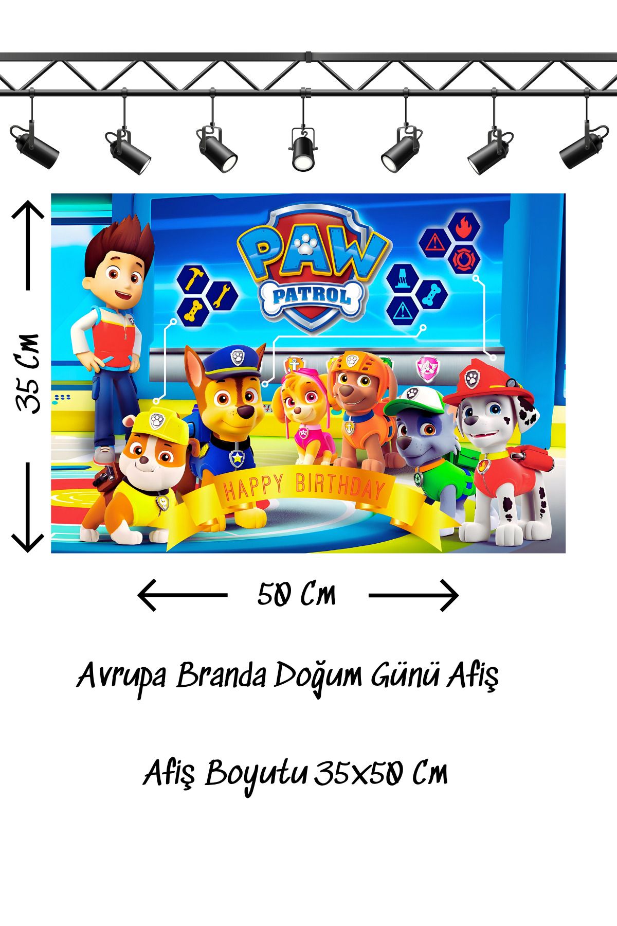 snowparty Doğum Günü Afişi Poster Avrupa Branda 35x50 Cm