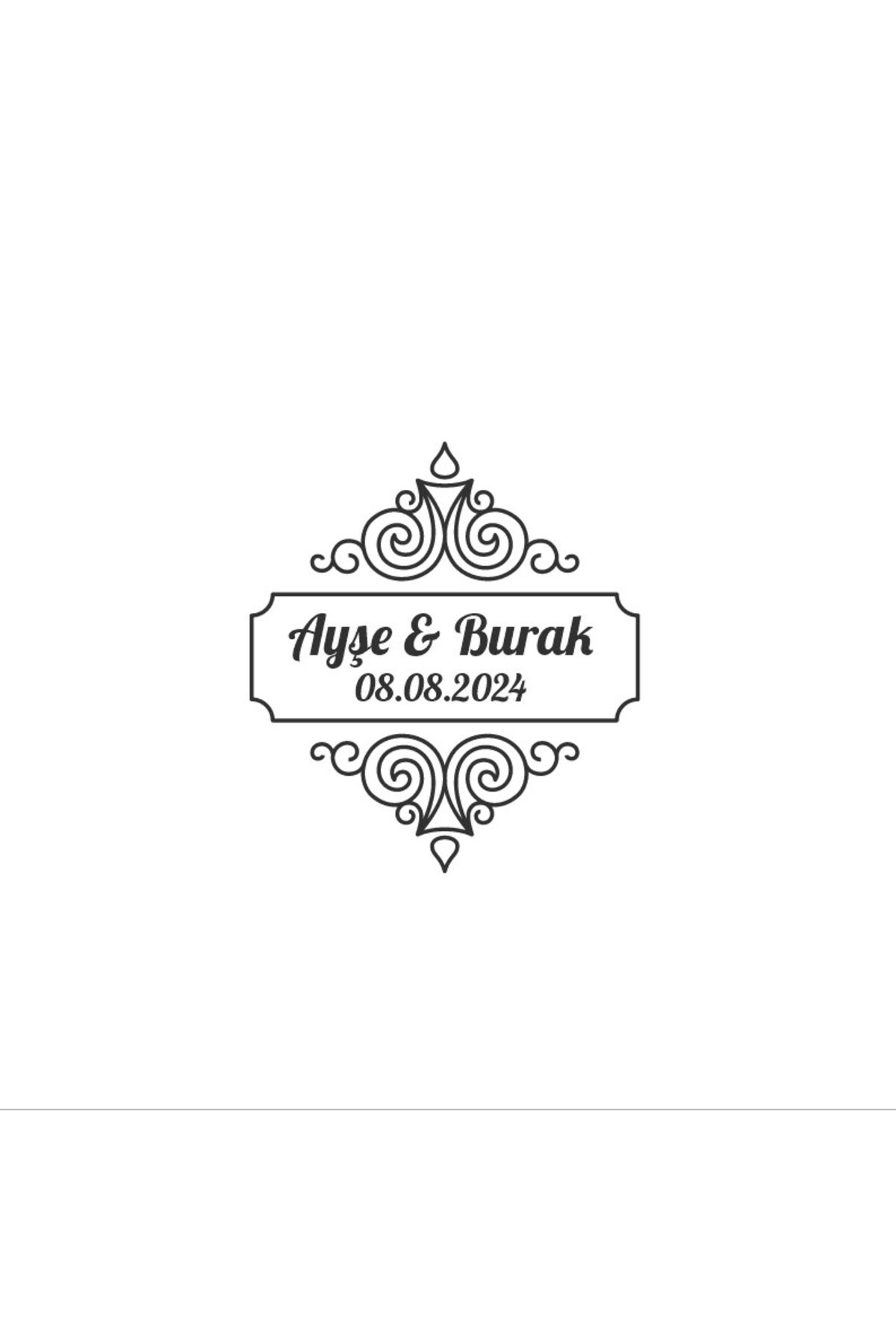 Reysa Tasarım Kış Yeşillikli Oval Etiket Kına Nişan Düğün 3x3 cm özel etiket / 50 adet sticker