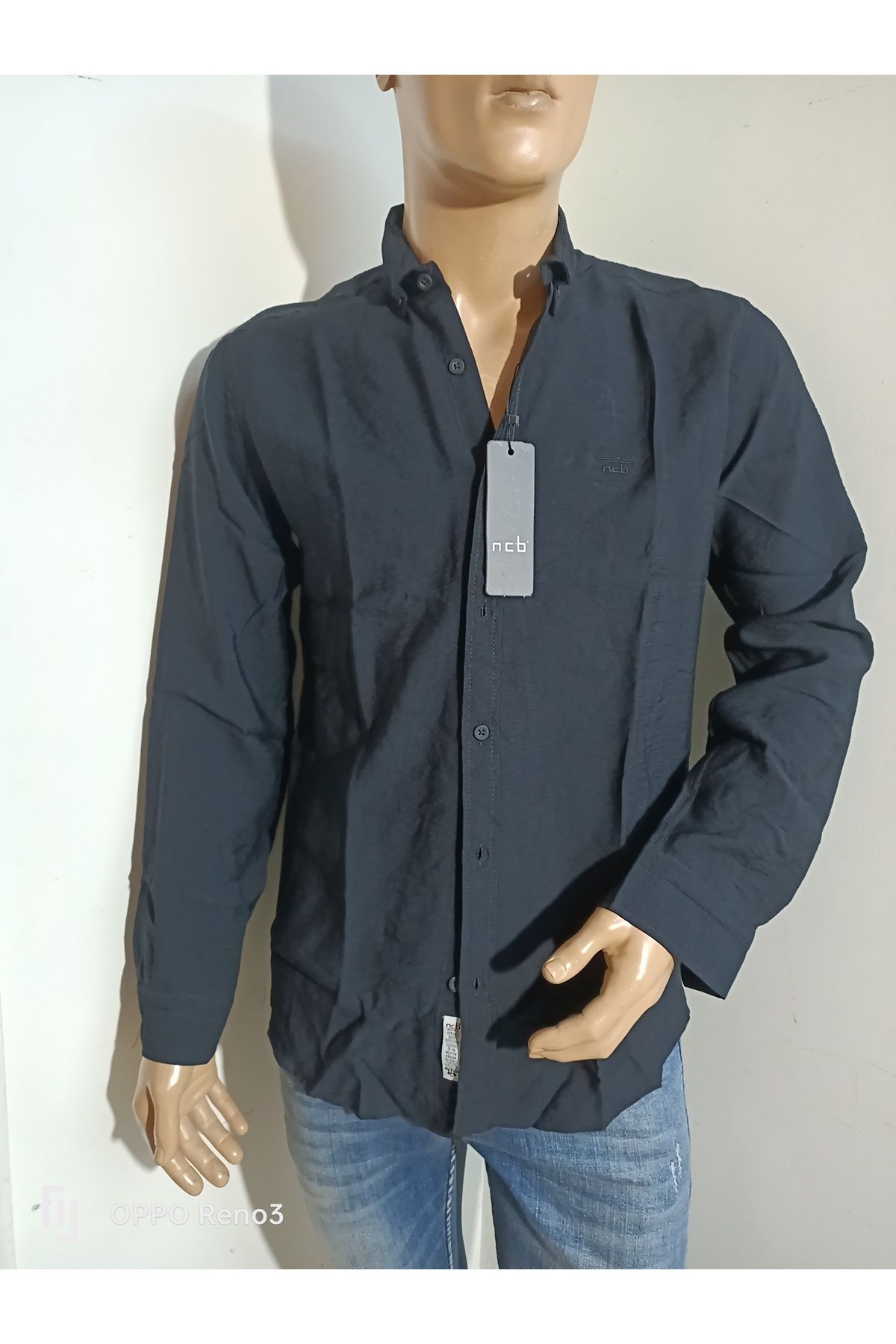 NÇB slim fit spor pamuklu uzun kol gömlek