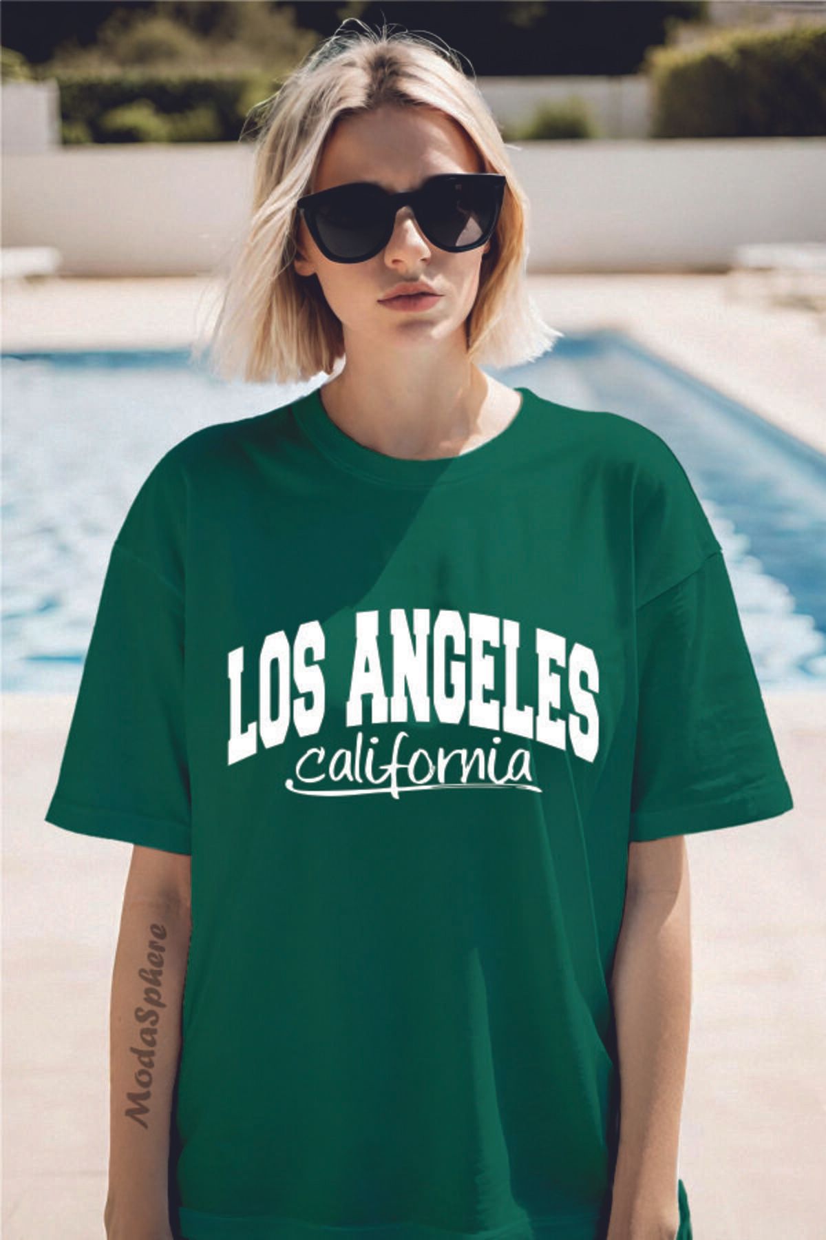 ModaSphere LOS ANGELES Baskılı Unisex Oversize Tişört