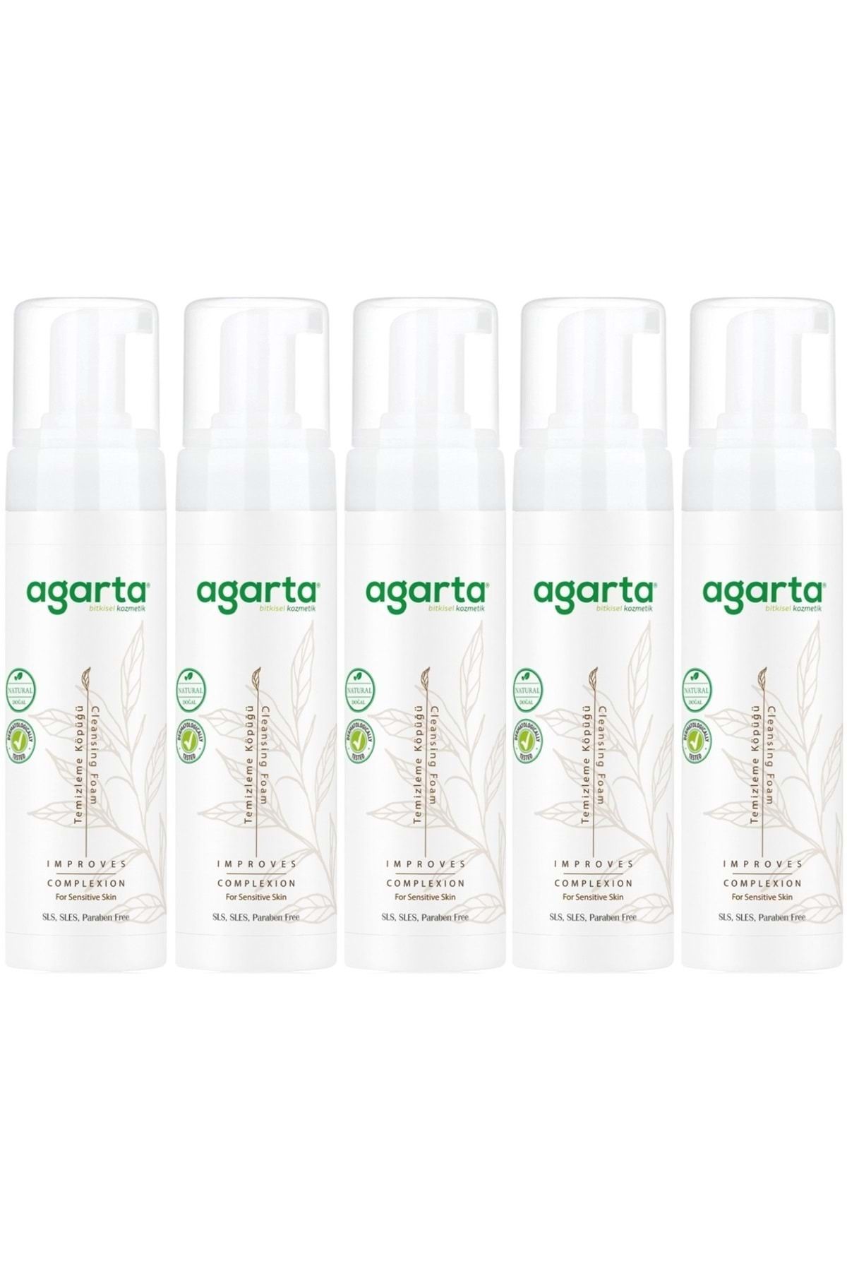 Agarta Doğal Yüz Temizleme Köpüğü 225ML (5 Li Set)