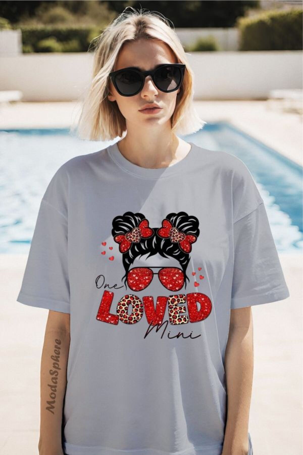 ModaSphere LOVED Baskılı Unisex Oversize Tişört