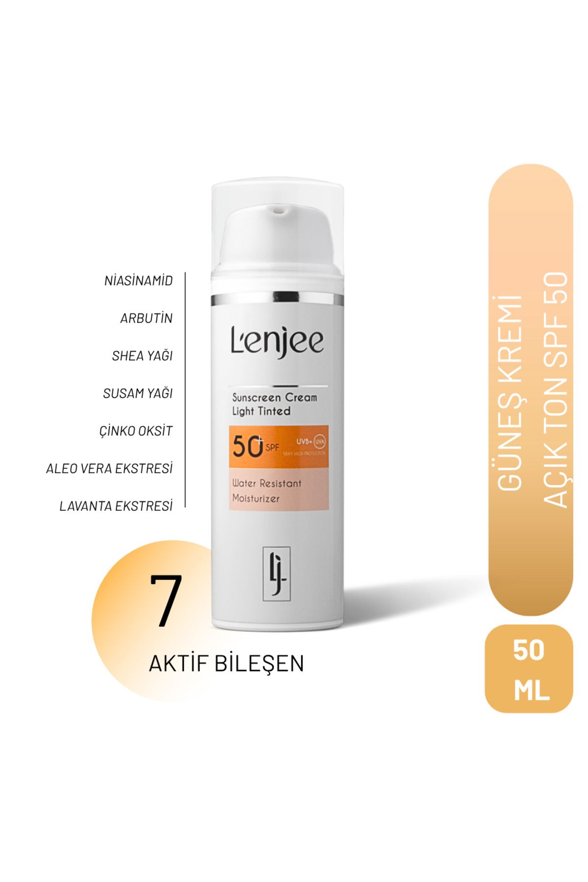 L'enjee Nemlendirici Leke Karşıtı Açık Ton Güneş Kremi SPF50+ | Sunscreen SPF50+ (Niacinamide,Alpha Arbutin)