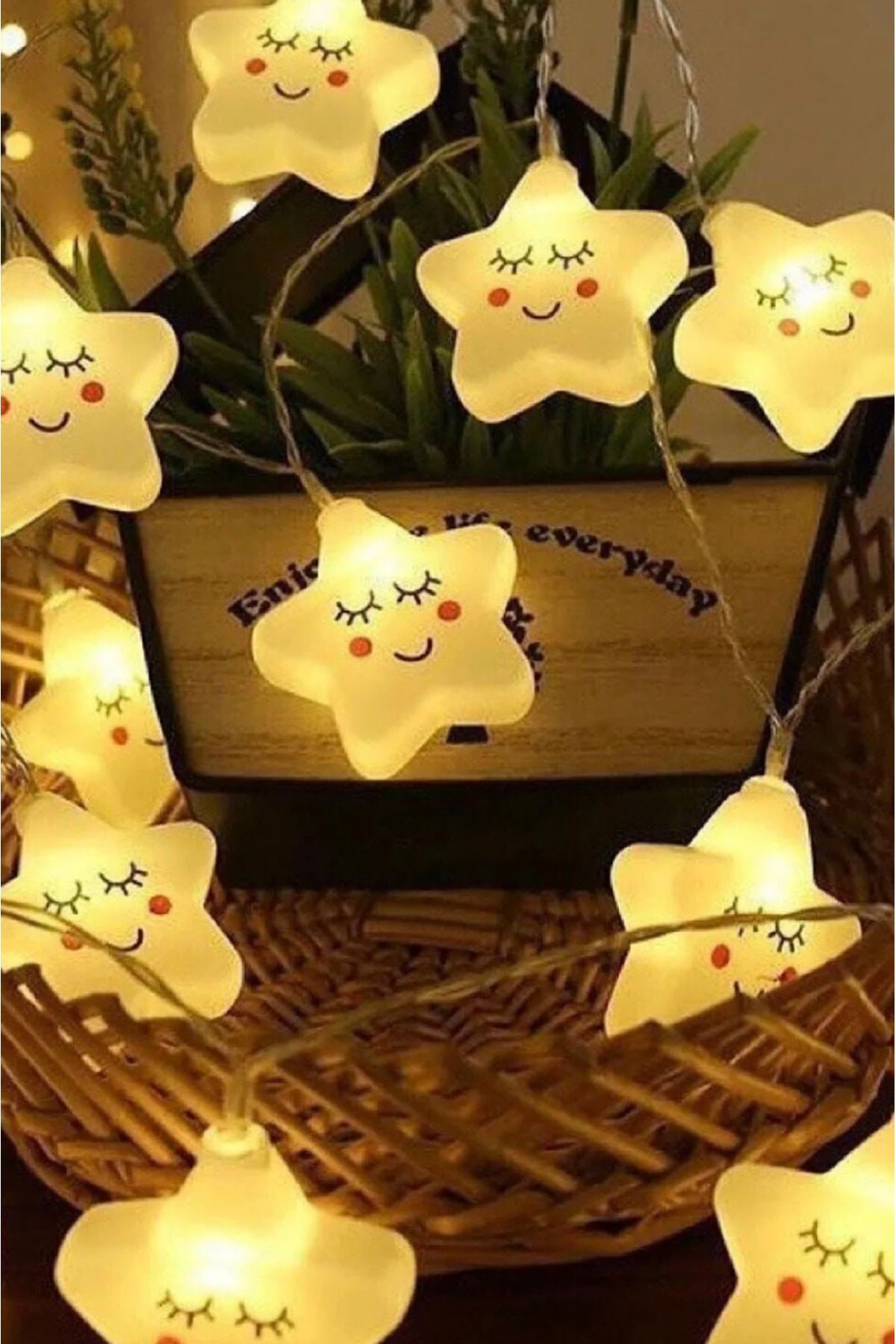 electroawm Sevimli Yıldız Tasarımlı 2 Metre 10 Led Işıklı Aydınlatma