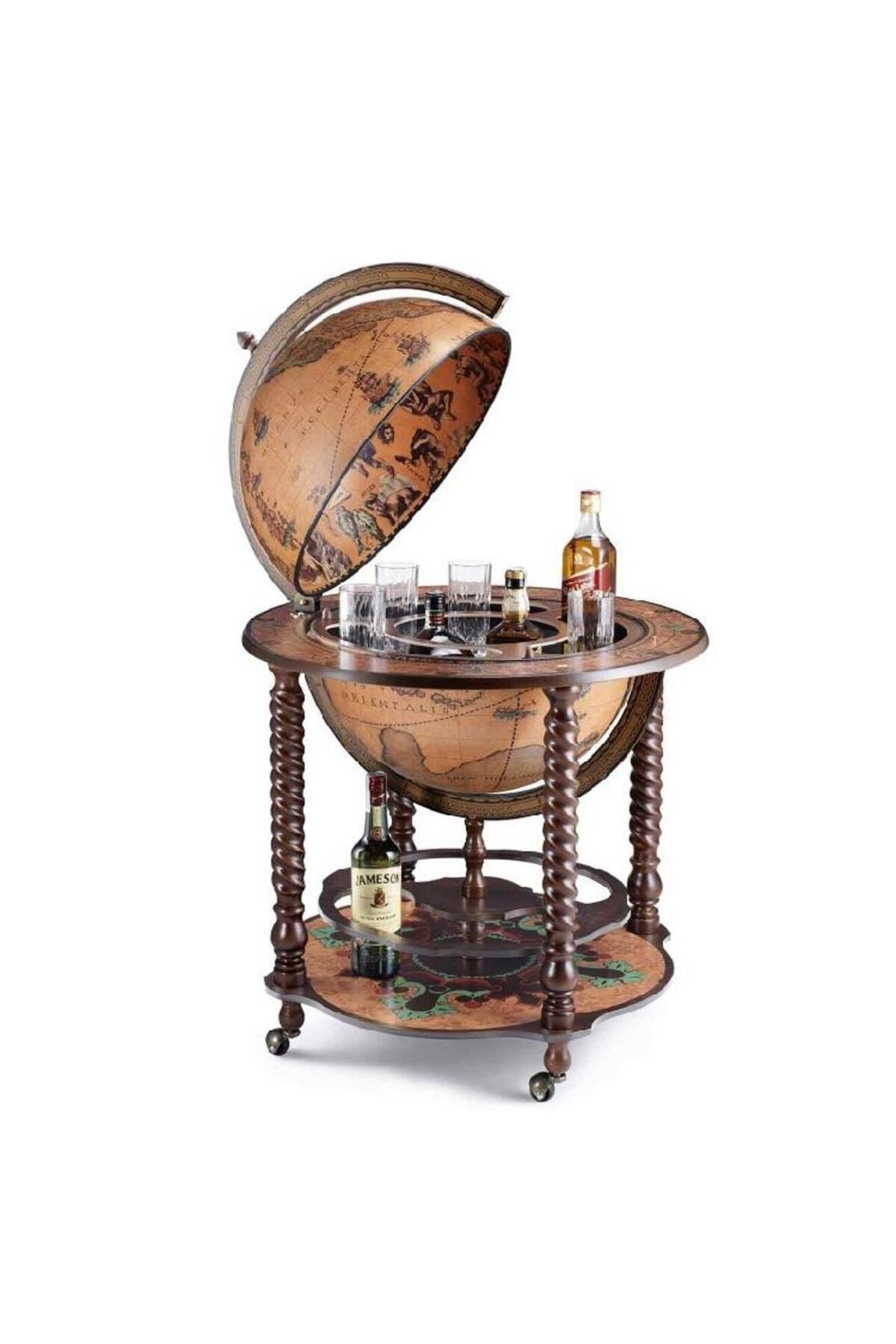 DEKORANLA Renkli, ayaklı ve tekerlekli klasik bar, 69x69x98 cm, şık ve kullanışlı tasarım