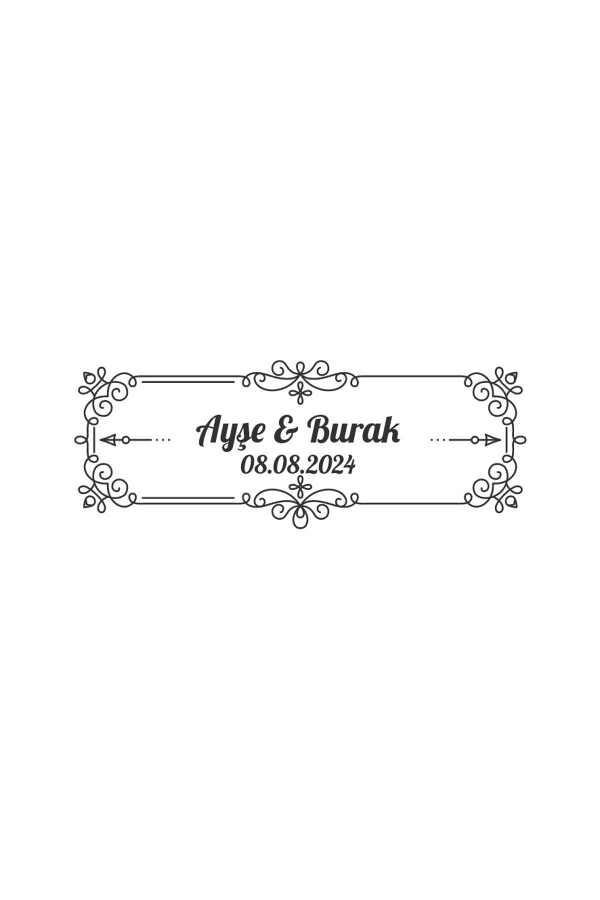 Reysa Tasarım Kozalak ve Meyveli Yuvarlak Etiket Kına Nişan Düğün 3x3 cm özel etiket / 50 adet sticker
