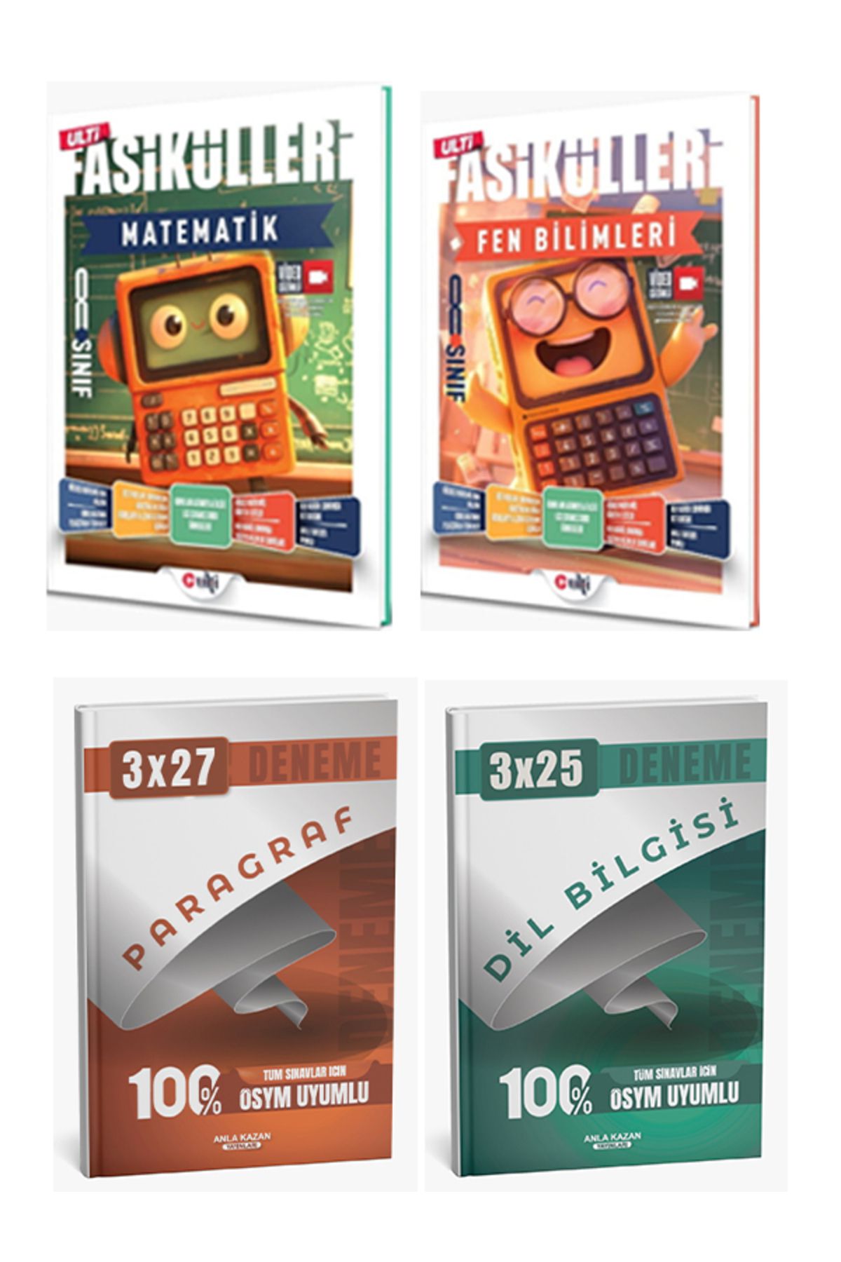 Anla Kazan Yayınları Ulti + Anla Kazan 2026 LGS Matematik Fen Fasikülleri + Anla Kazan Deneme 4 lü Set