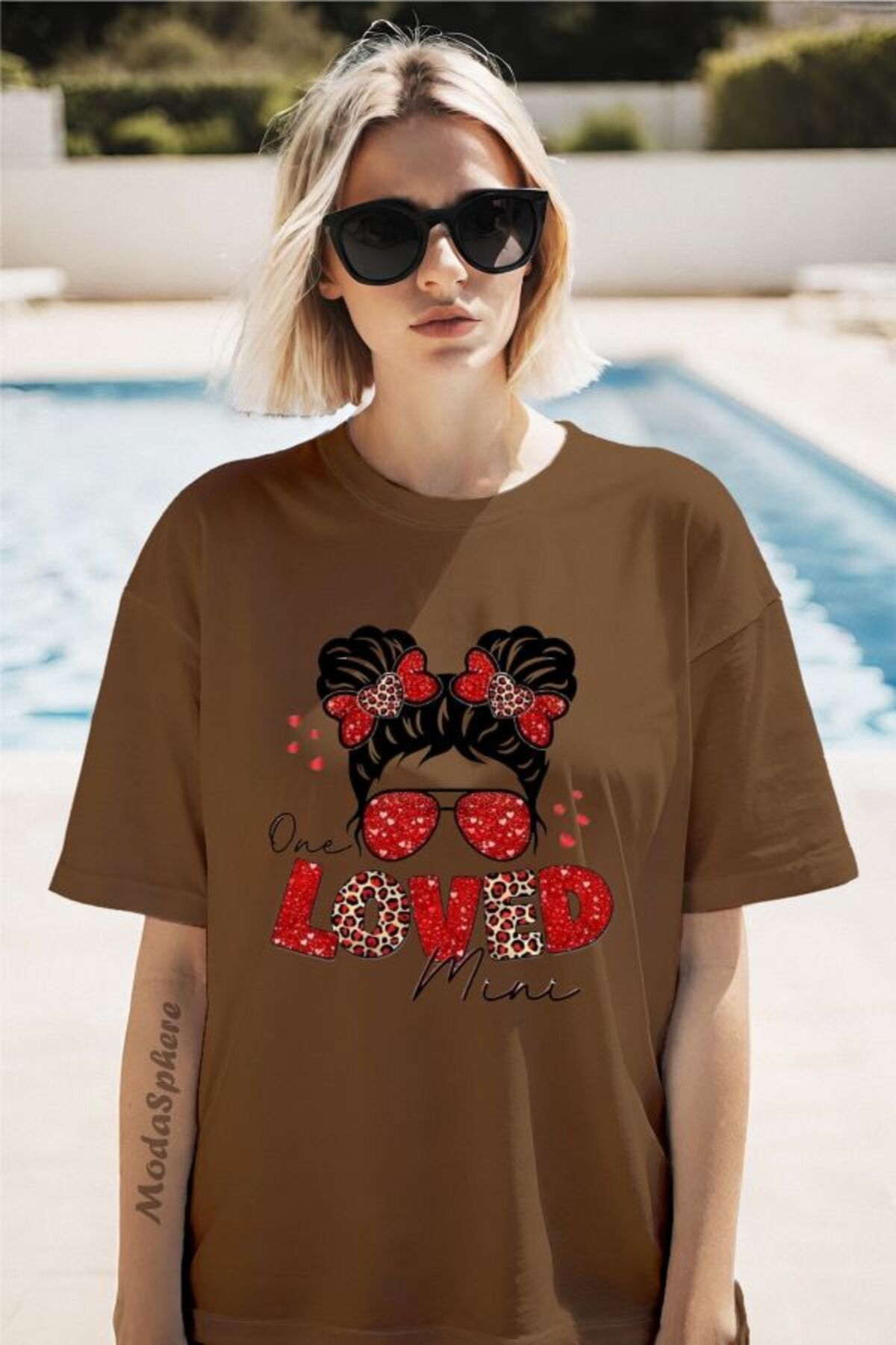 ModaSphere LOVED Baskılı Unisex Oversize Tişört