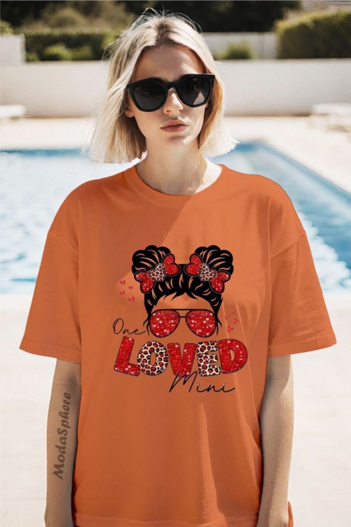 ModaSphere LOVED Baskılı Unisex Oversize Tişört