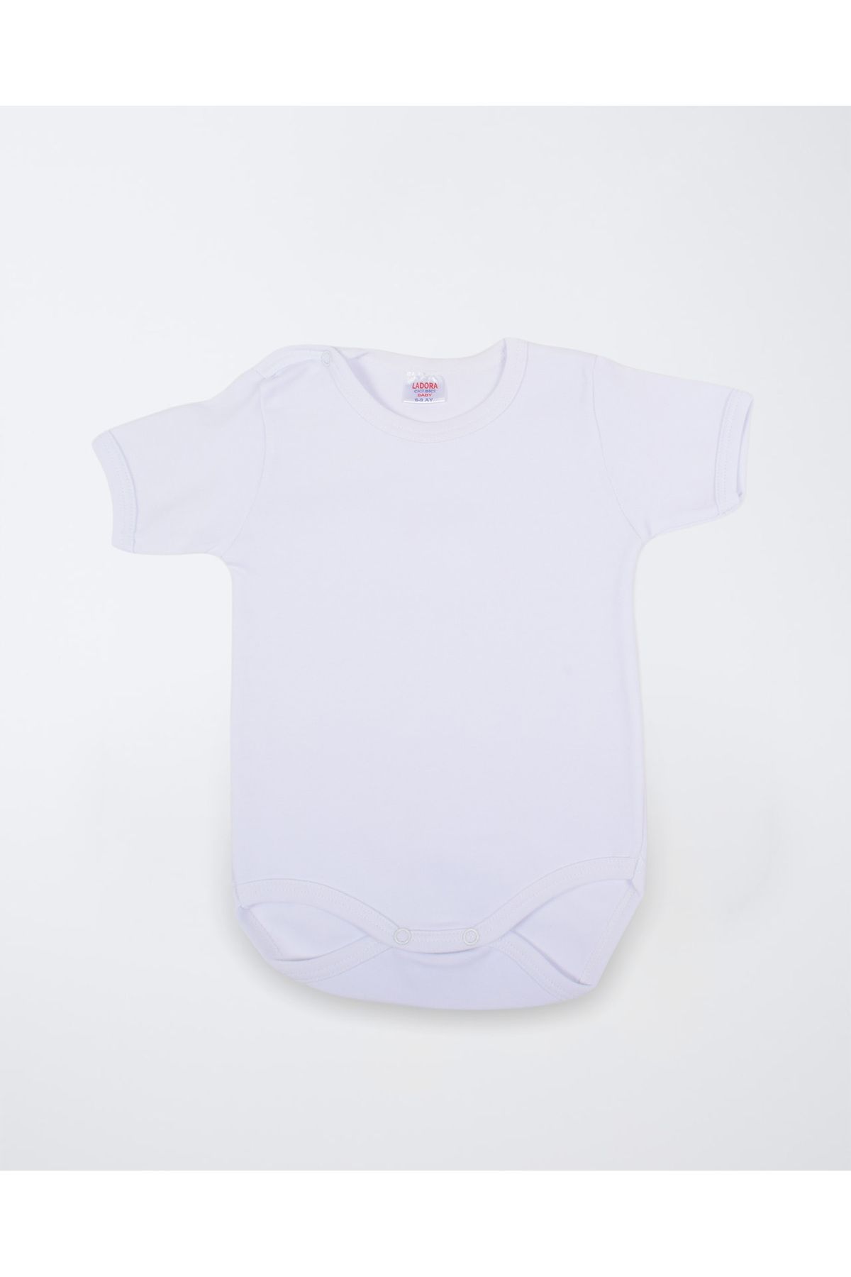 Emsun Erkek Bebek Yarım Kol Beyaz Çıtçıtlı Body - 0-3 Ay (56-62cm)