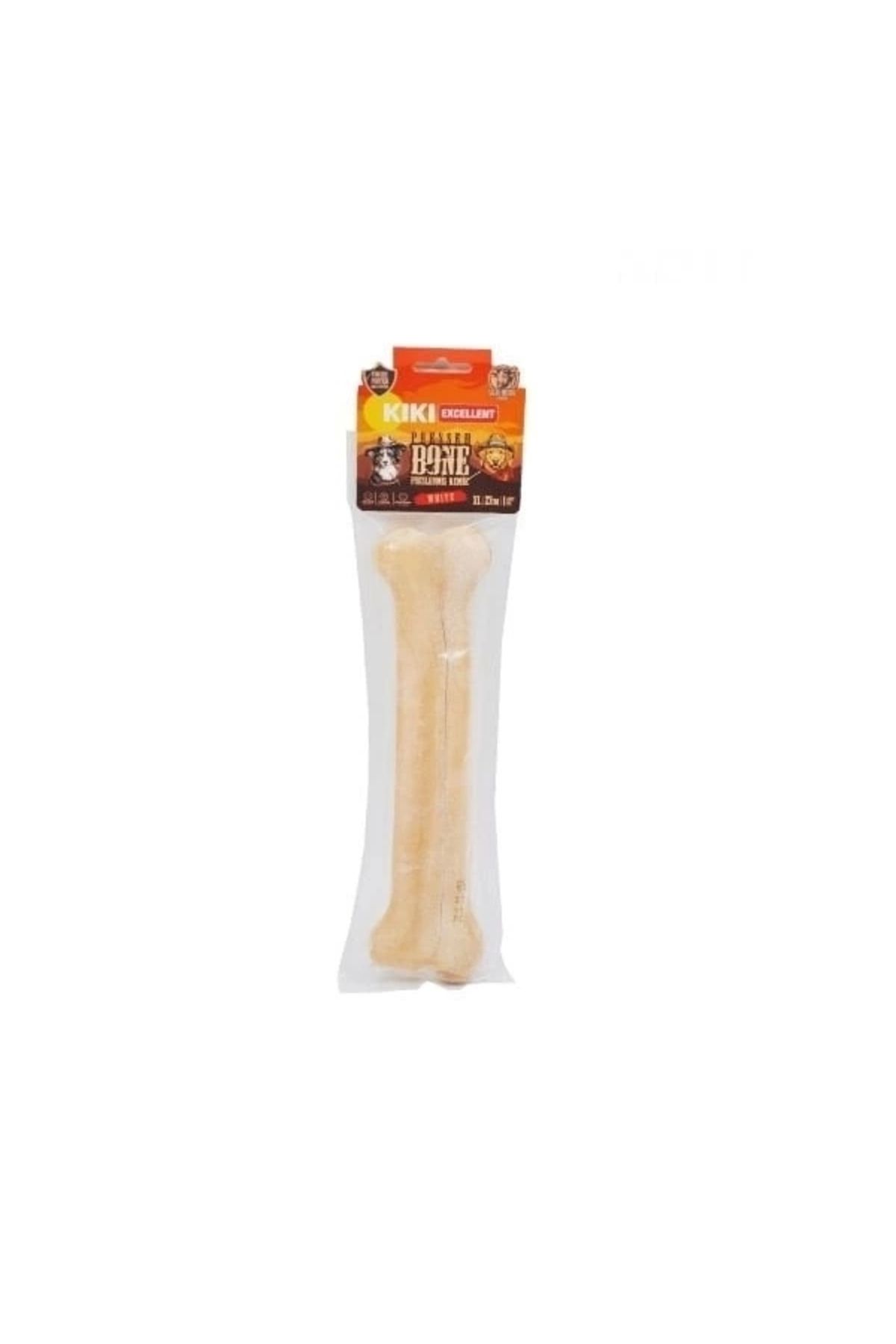 Generic Kiki Excellent Sığır Derisinden Beyaz Pres Kemik Köpek Ödülü 27 Cm