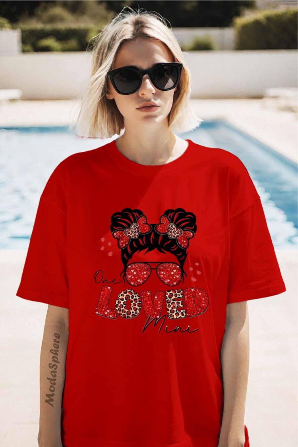 ModaSphere LOVED Baskılı Unisex Oversize Tişört