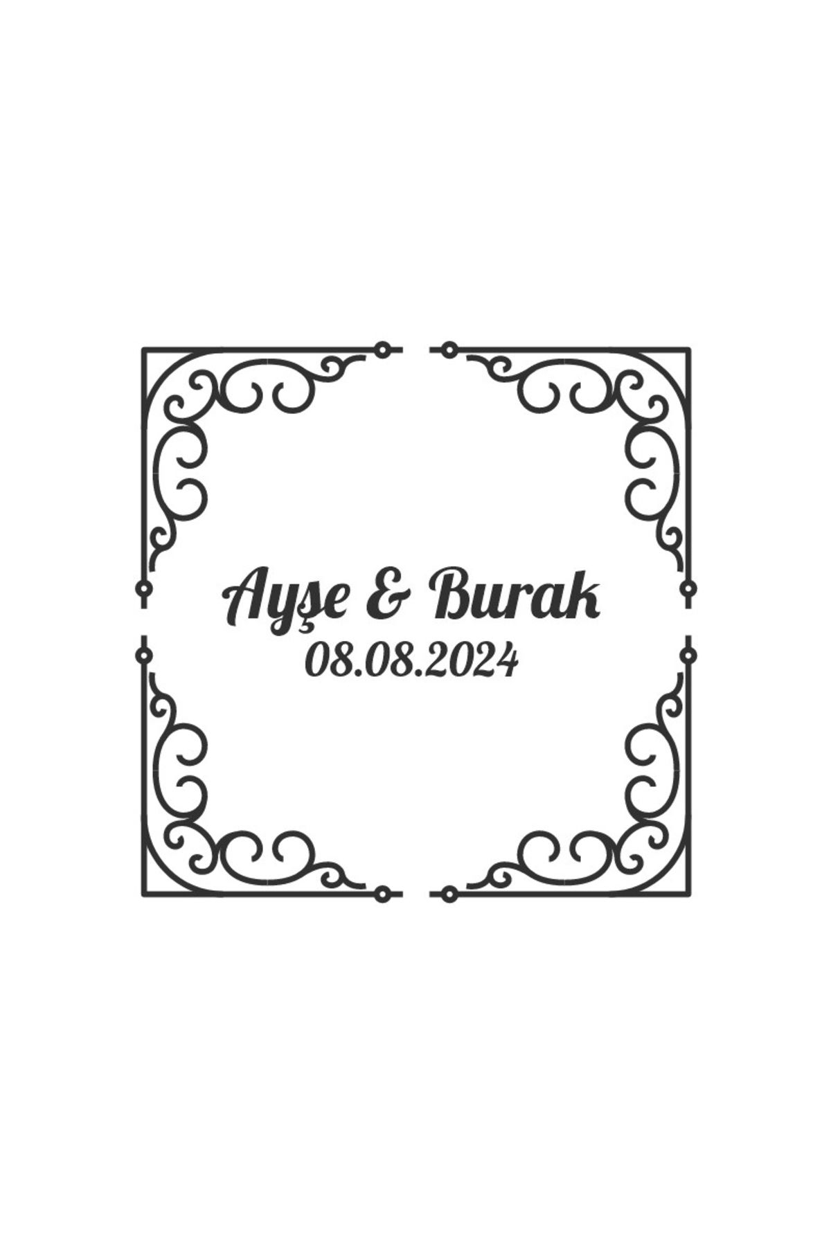 Reysa Tasarım Yapraklı Kış Meyveli Oval Etiket Kına Nişan Düğün 3x3 cm özel etiket / 50 adet sticker