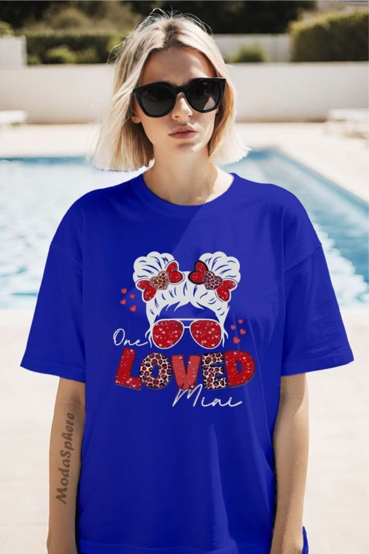 ModaSphere LOVED Baskılı Unisex Oversize Tişört