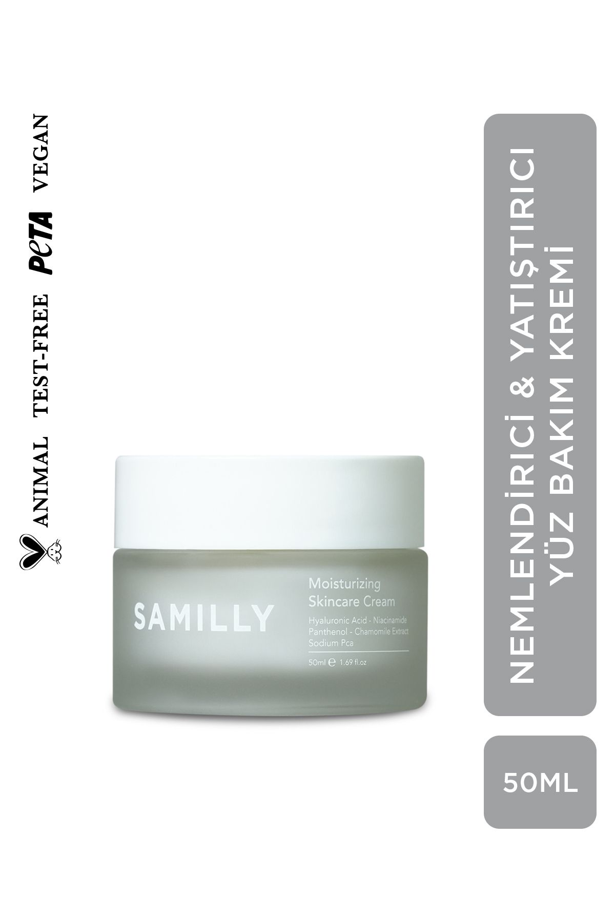 Samilly Tüm Ciltler için Nemlendirici, Aydınlatıcı ve Yatıştırıcı Yüz Bakım Kremi 50 ml