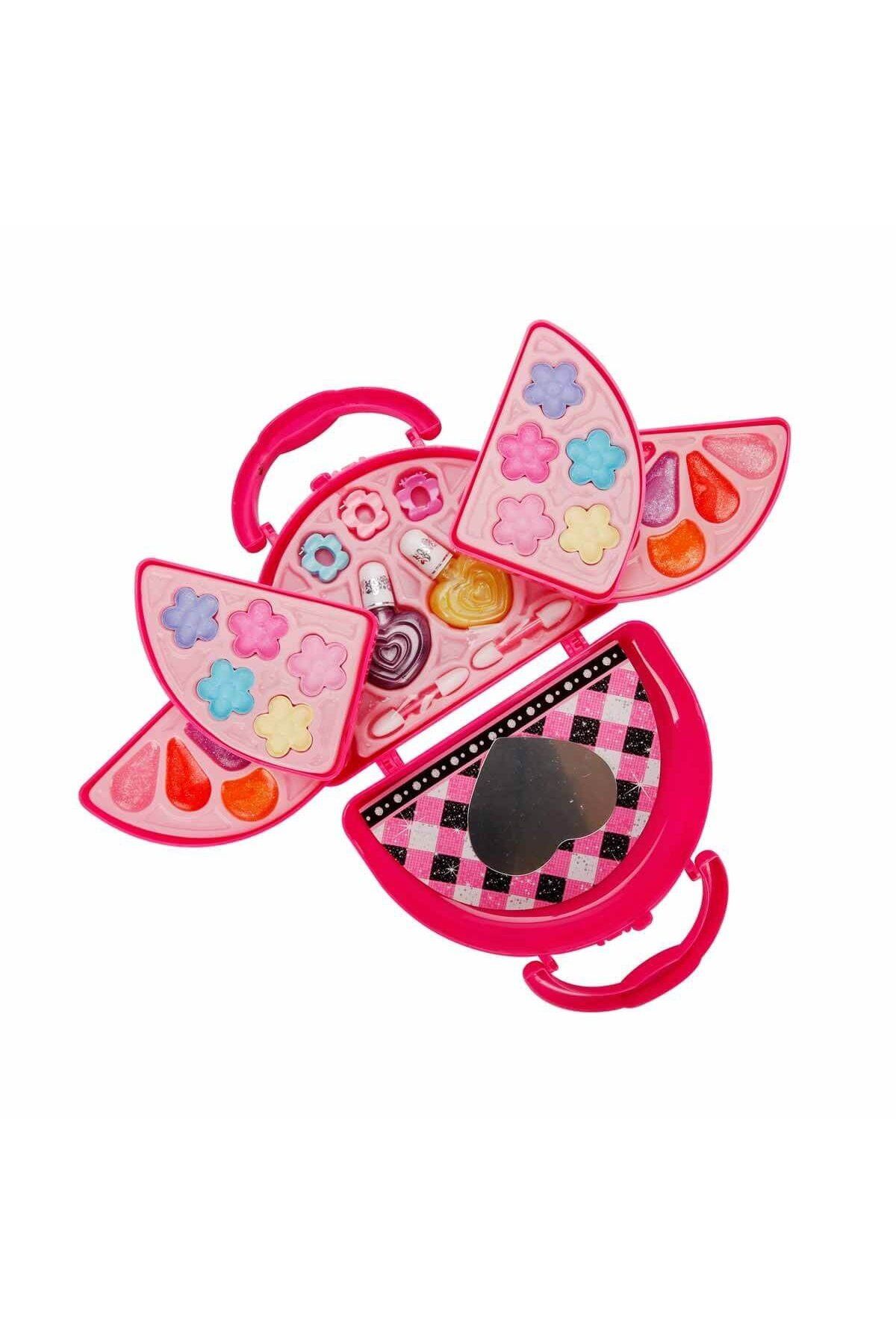 NillyToys 4278 Pretty Pinky 3 Katlı Pembe Çantalı Makyaj Seti -Sunman