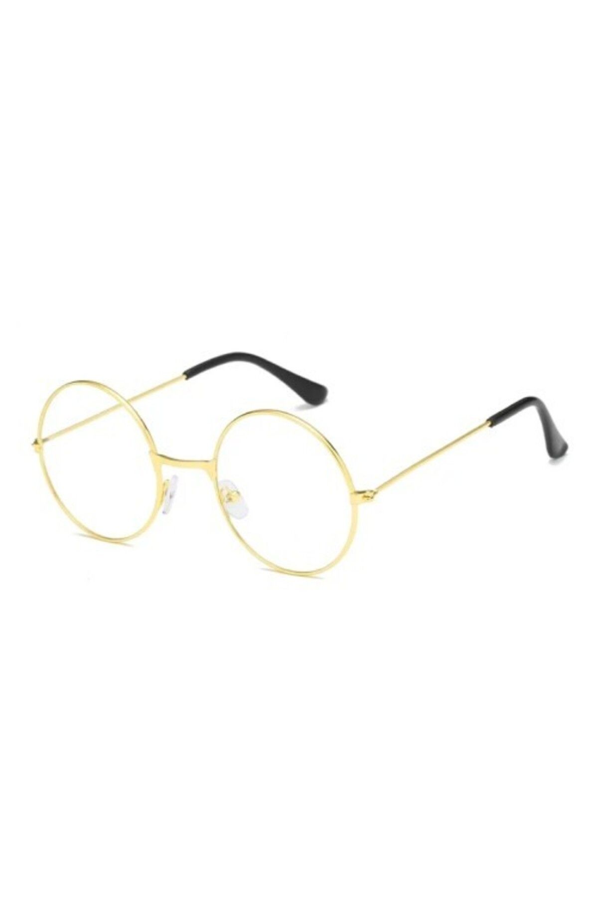Vemora Yuvarlak Cam John Lennon Tarzı Hippi İmaj Gold Çerçeveli Şeffaf Gözlük
