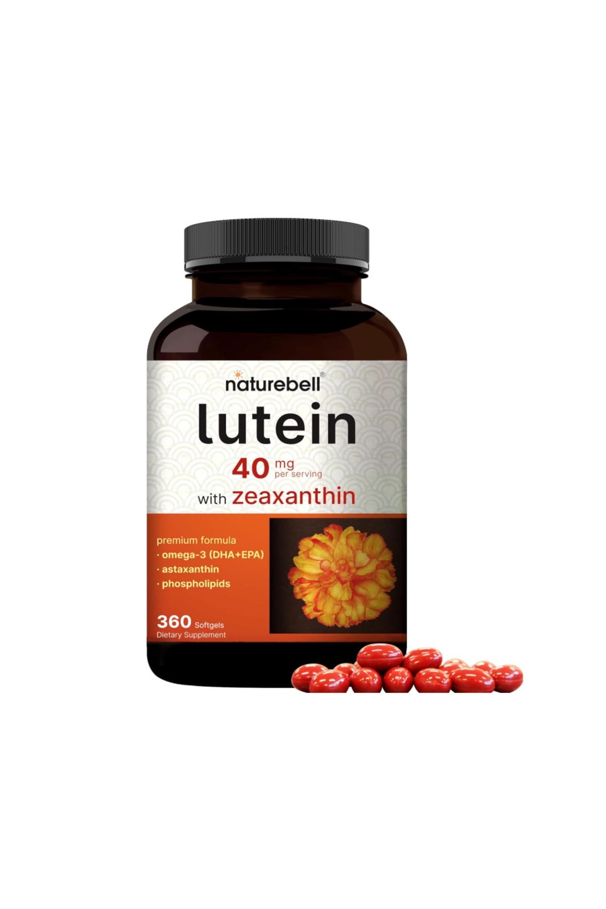 Naturebell , Lutein 40mg and Zeaxanthin 1,600mcg Per Serving, 360 Softgels