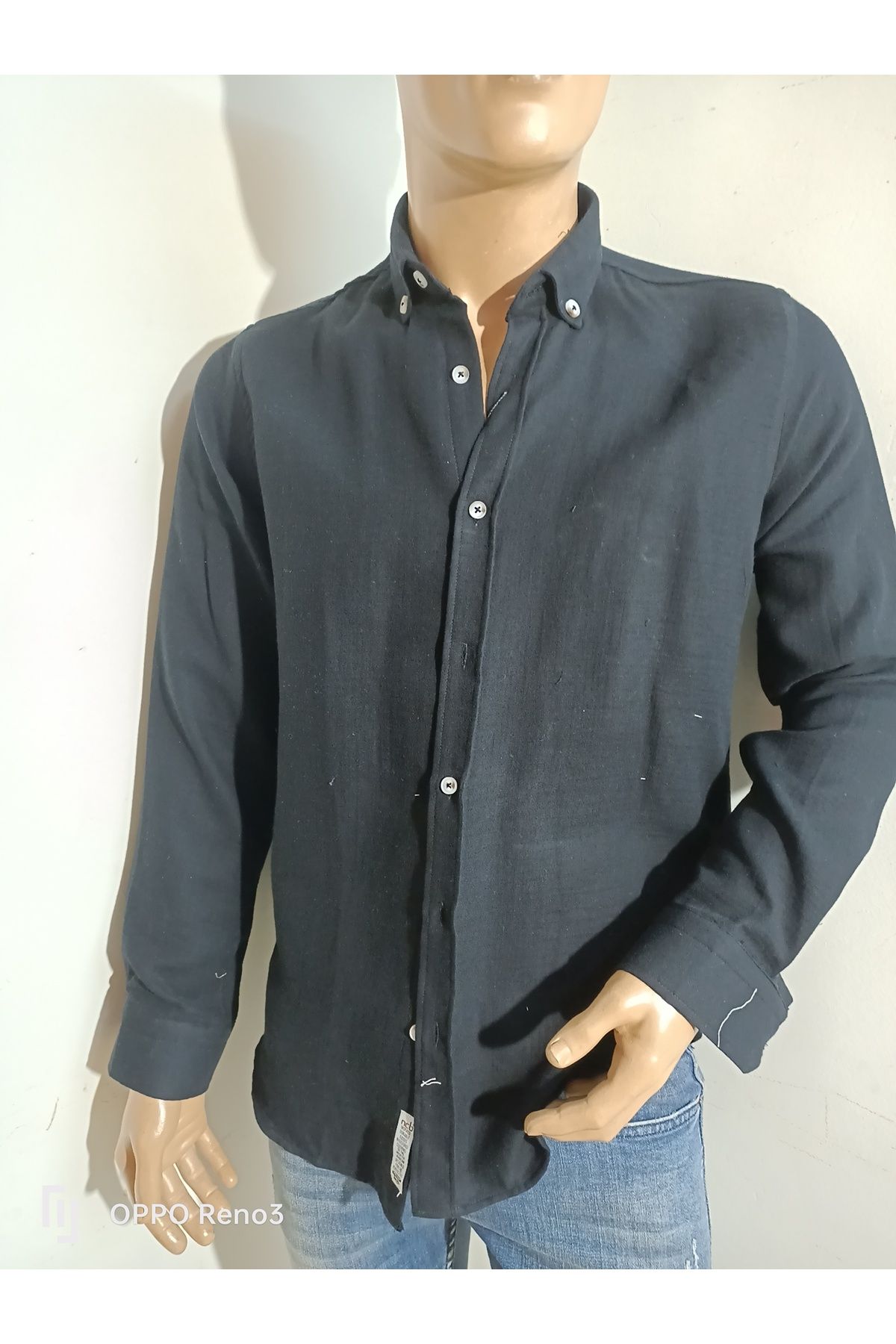 NÇB slim fit spor pamuklu uzun kol gömlek