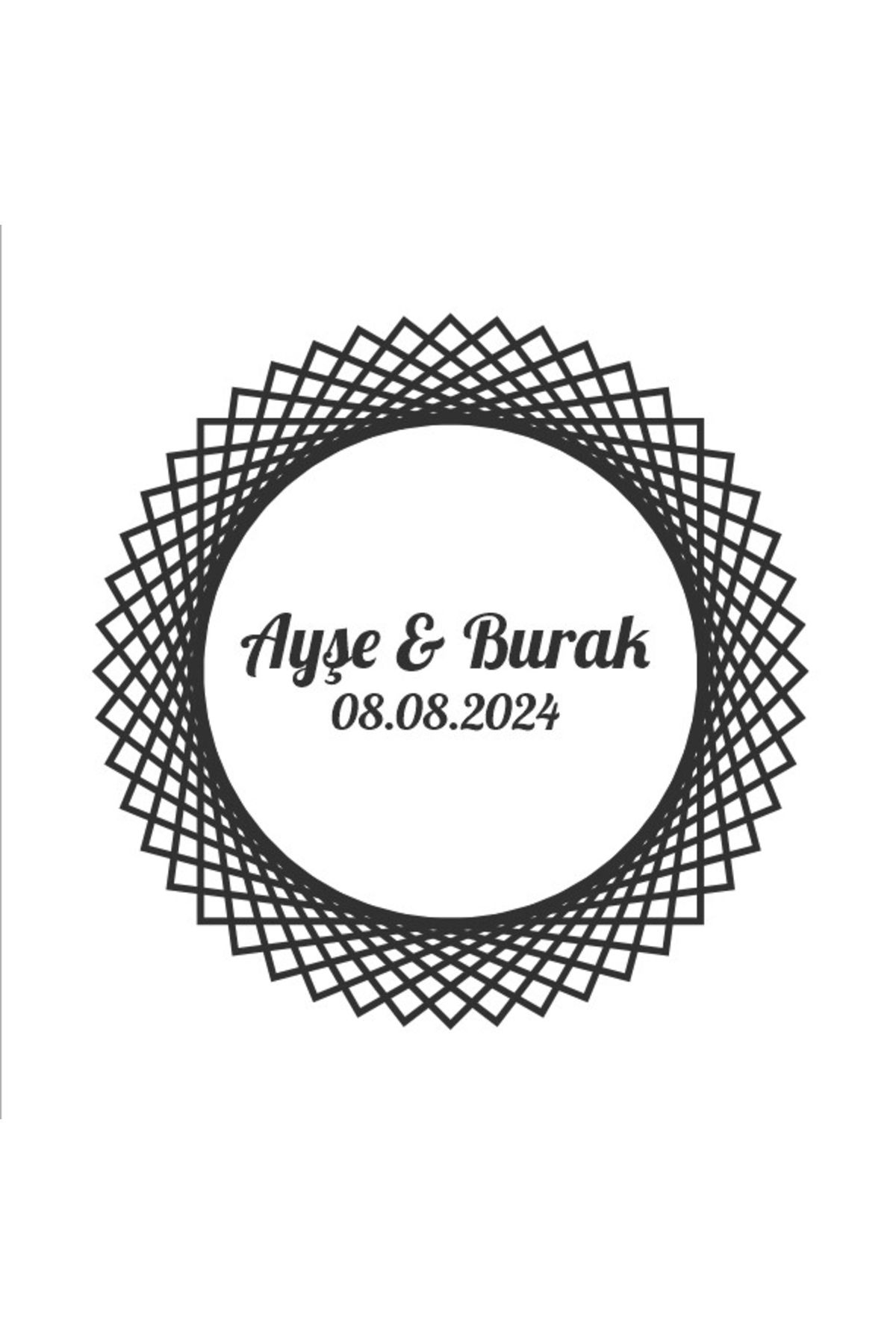 Reysa Tasarım Yuvarlak Geyikli Kış Etiketi Kına Nişan Düğün 3x3 cm özel etiket / 50 adet sticker