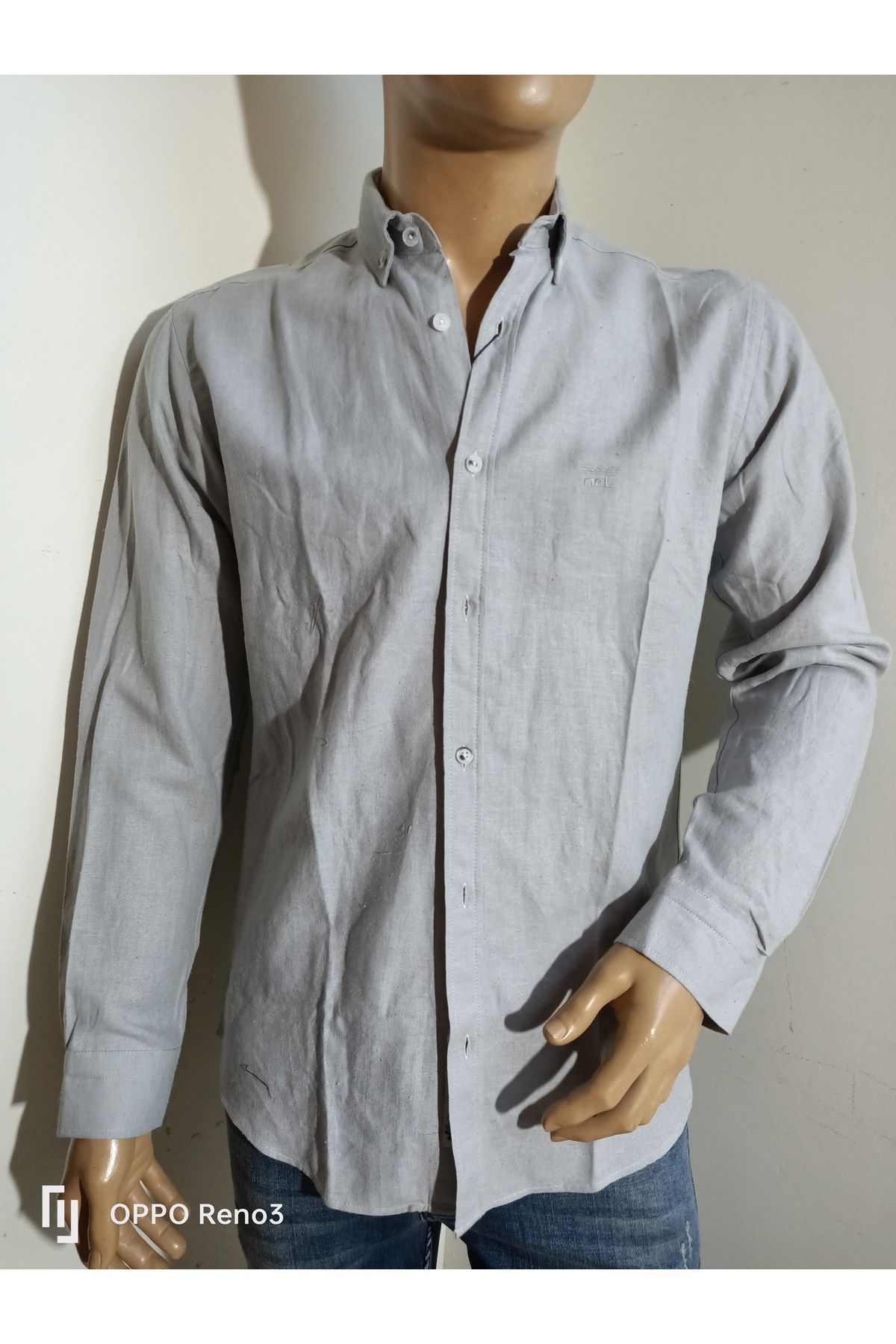 NÇB slim fit spor pamuklu uzun kol gömlek