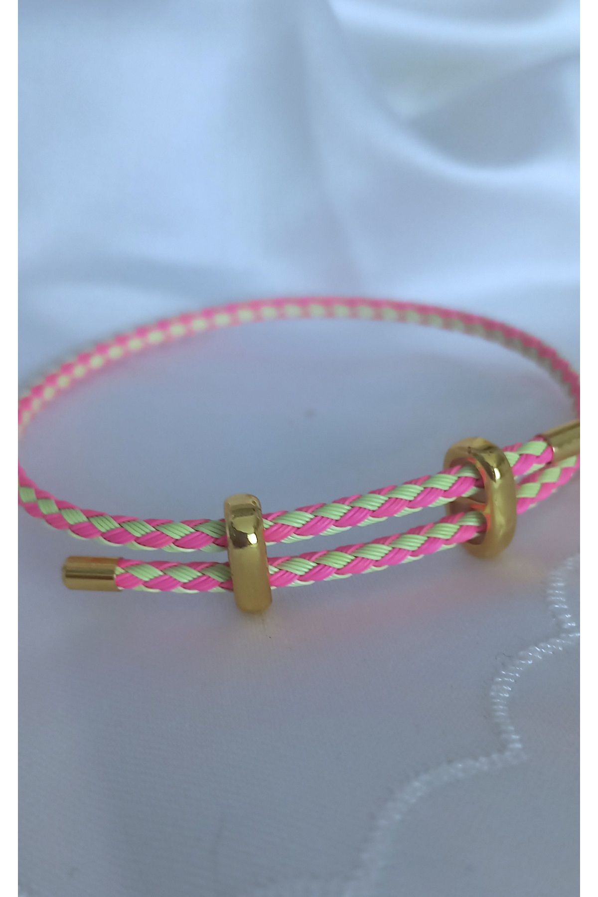 JEWELRY İki Renk Asansörlü İp Bileklik