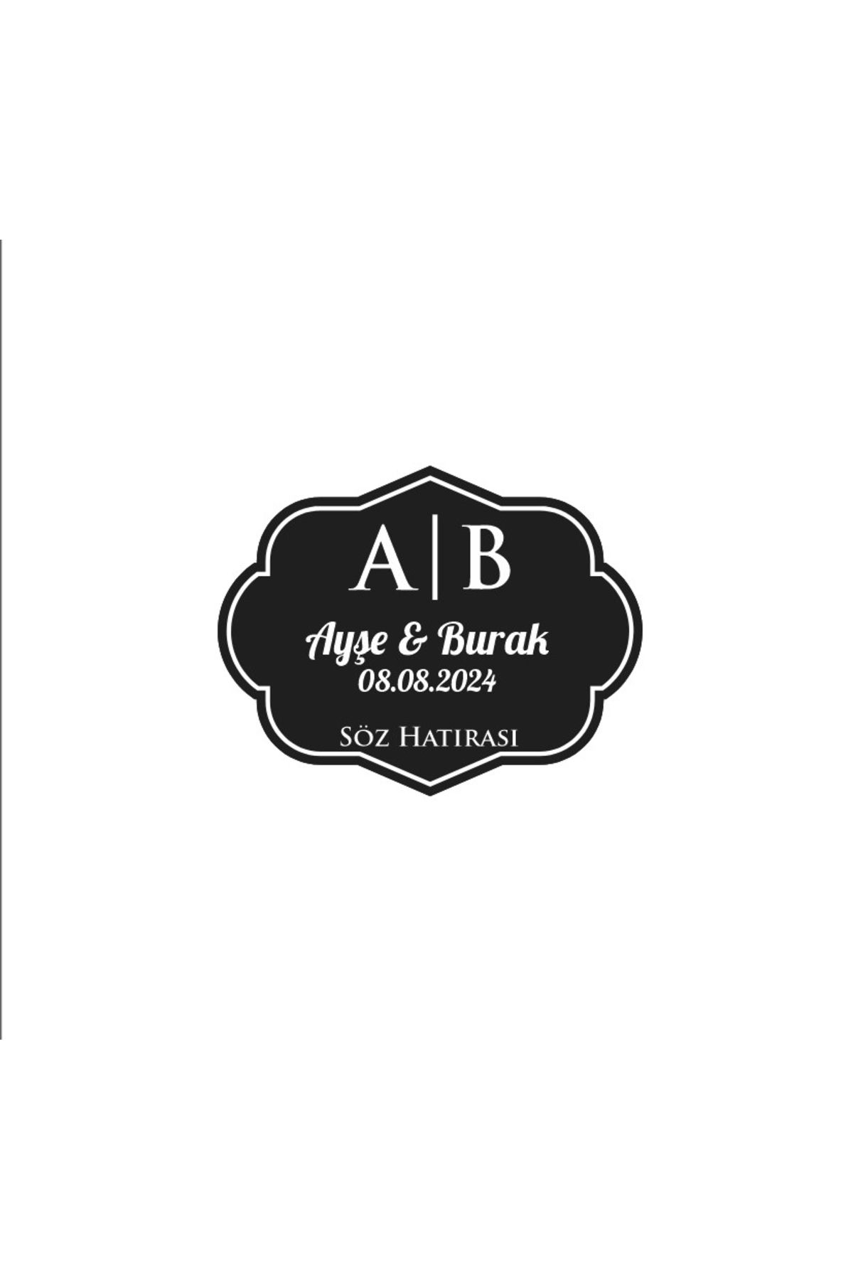 Reysa Tasarım Kış Temalı Şık Dikdörtgen Etiket Kına Nişan Düğün 3x3 cm özel etiket / 50 adet sticker