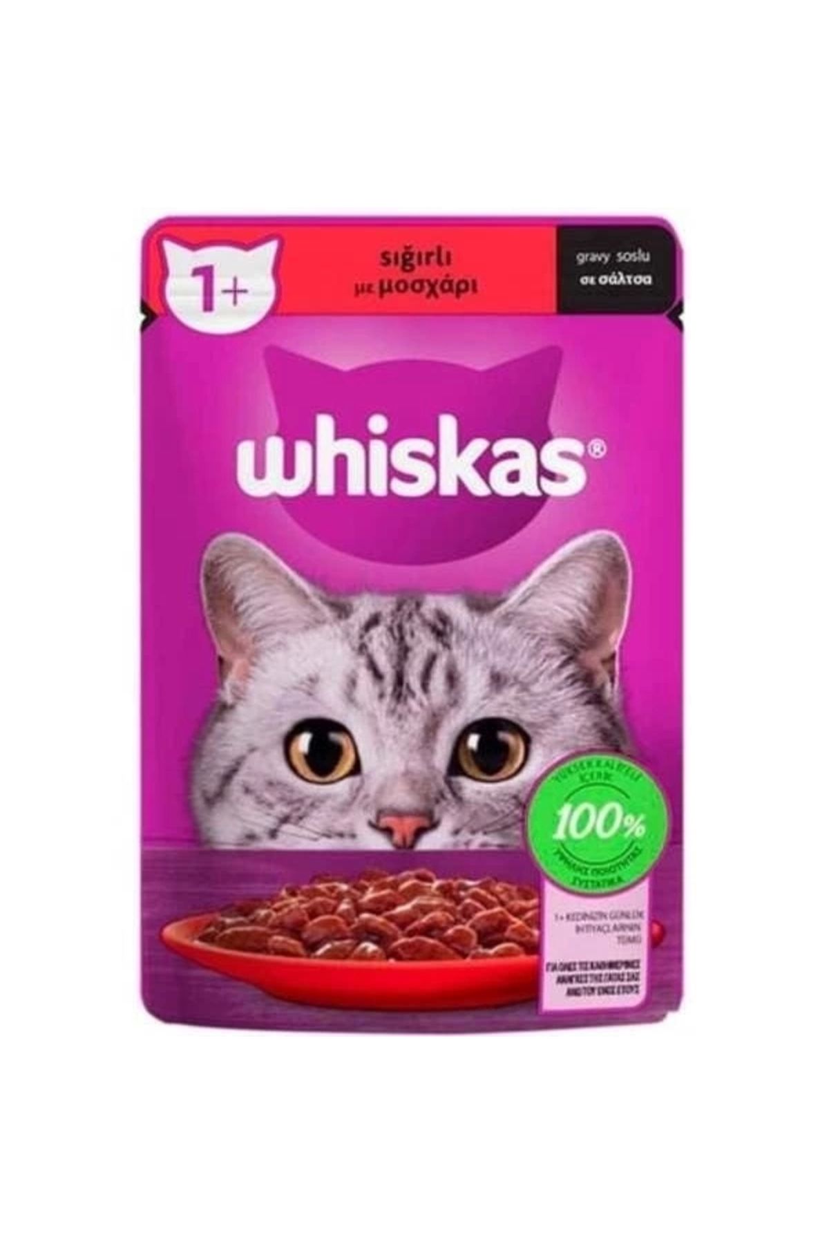 Generic Whiskas Pouch Sos İçerisinde Sığır Etli Yetişkin Konserve Kedi Maması 85 Gr