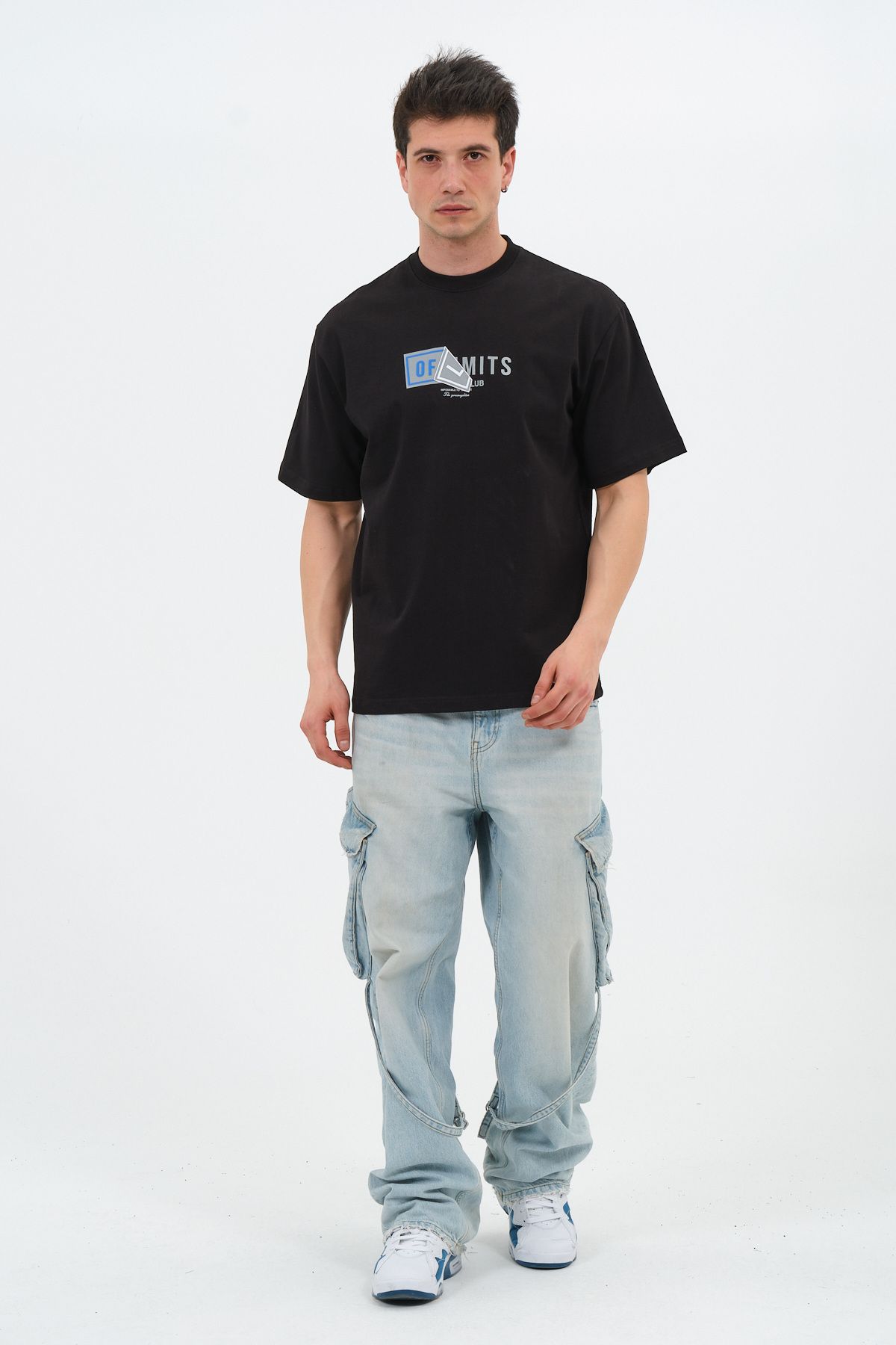 offlimits Erkek lucury baskılı off limits oversize T-shirt