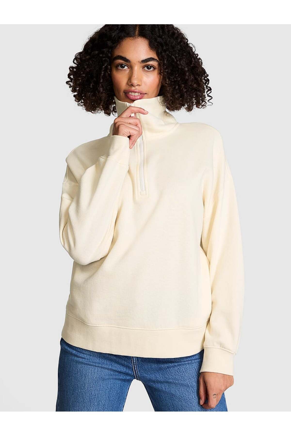 PINK Ivy Polar Yarım Fermuarlı Sweatshirt