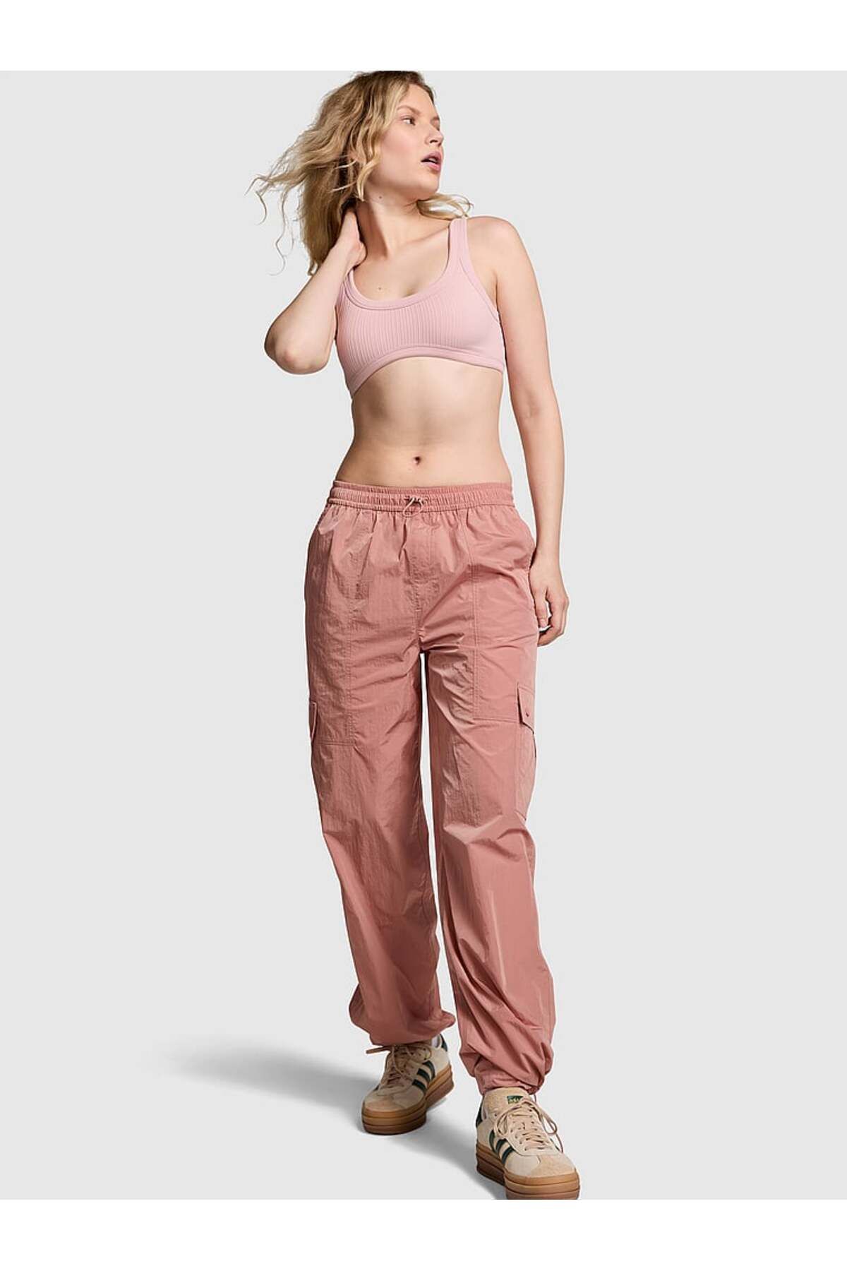 PINK Paraşüt Saten Kargo Pantolon